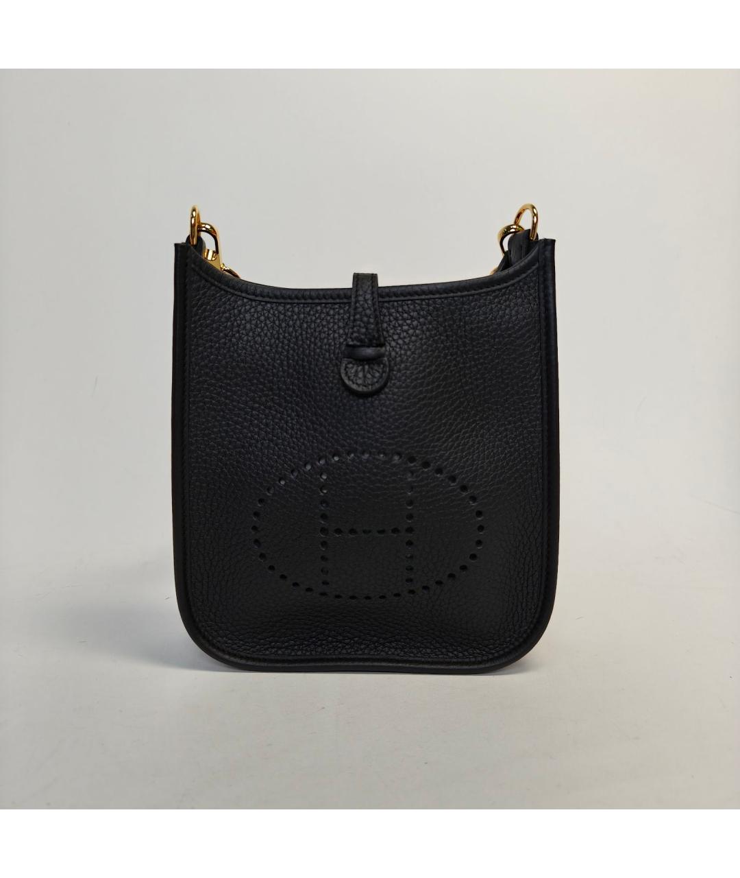 HERMES Черная кожаная сумка через плечо, фото 4