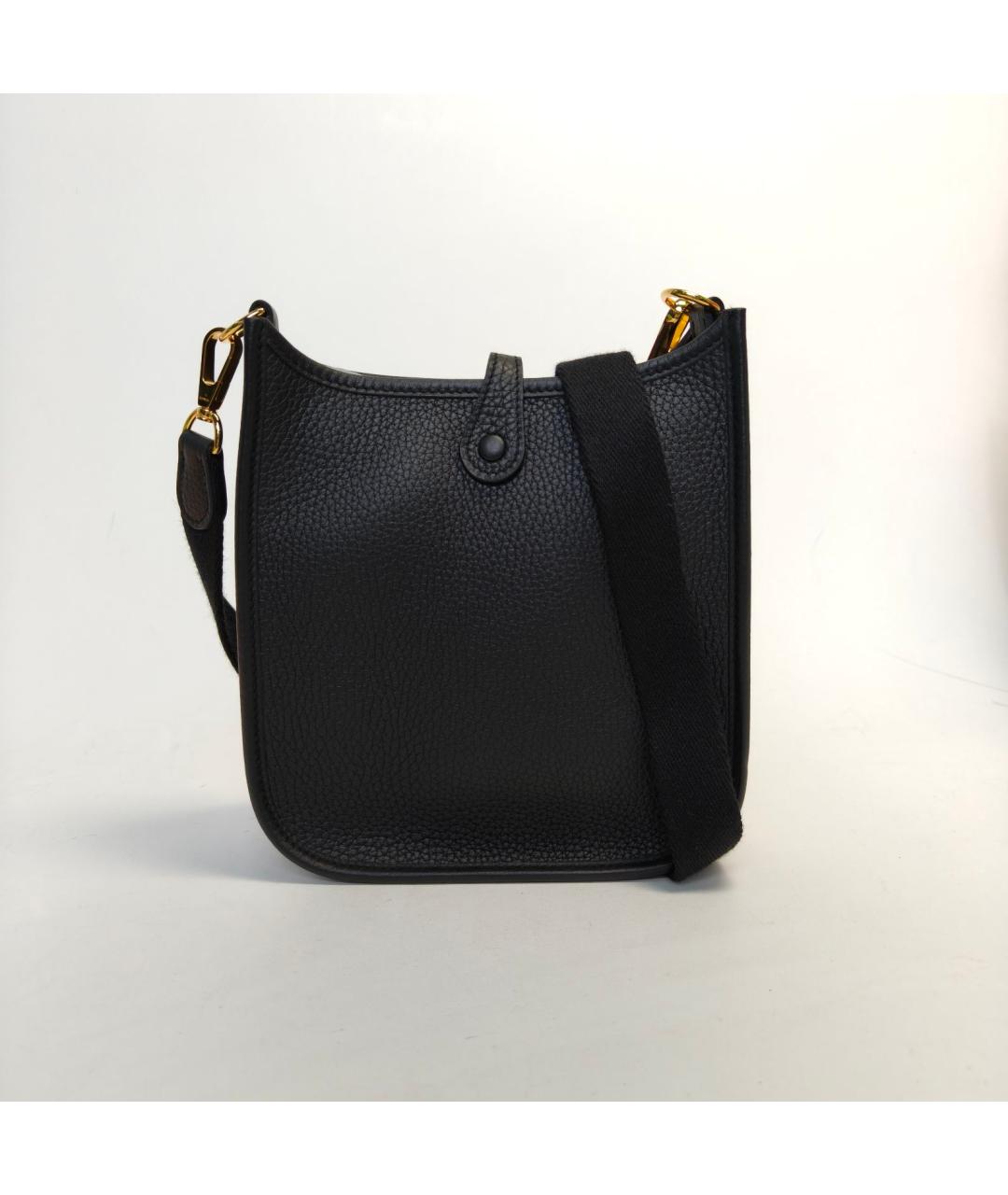 HERMES Черная кожаная сумка через плечо, фото 8