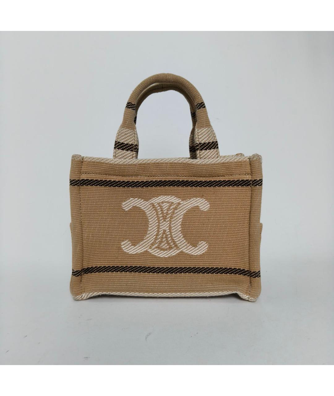 CELINE Коричневая тканевая сумка через плечо, фото 8