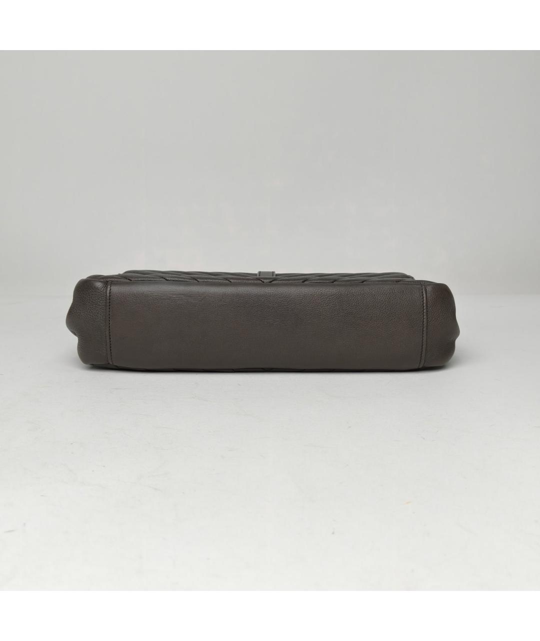 SAINT LAURENT Серая кожаная сумка через плечо, фото 6