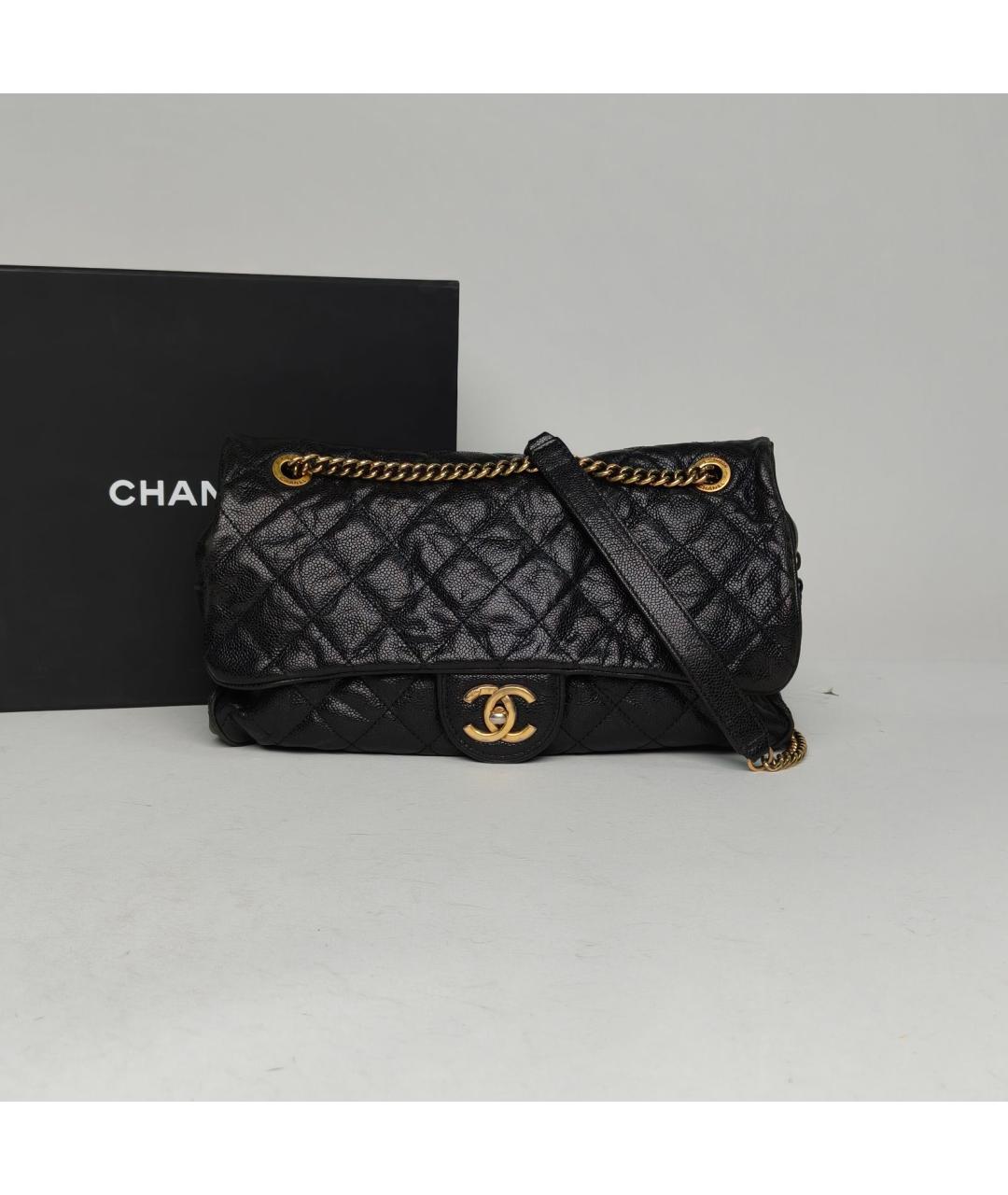 CHANEL Черная кожаная сумка через плечо, фото 9