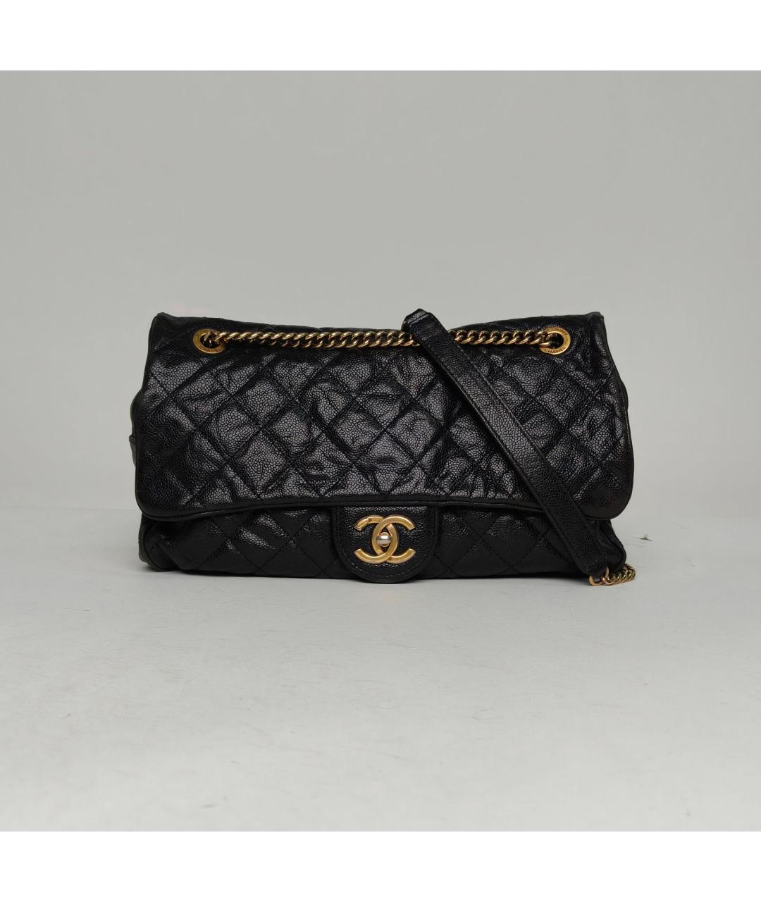 CHANEL Черная кожаная сумка через плечо, фото 2