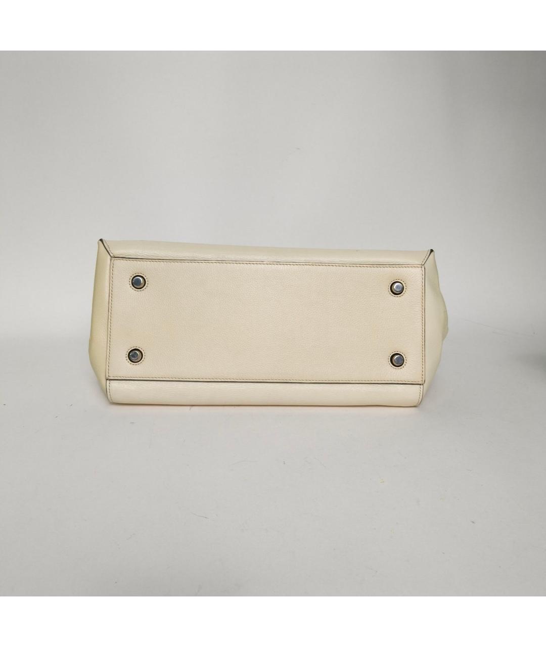 CELINE Бежевая кожаная сумка через плечо, фото 6