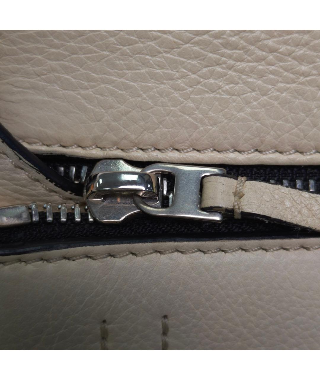 CELINE Бежевая кожаная сумка через плечо, фото 8