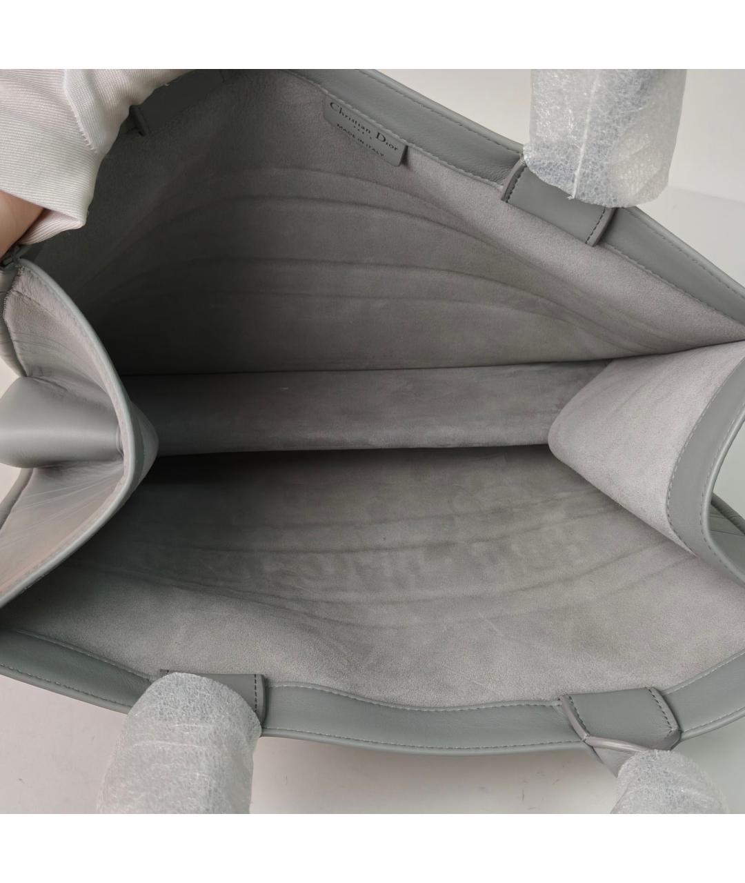 CHRISTIAN DIOR Серая кожаная сумка через плечо, фото 7