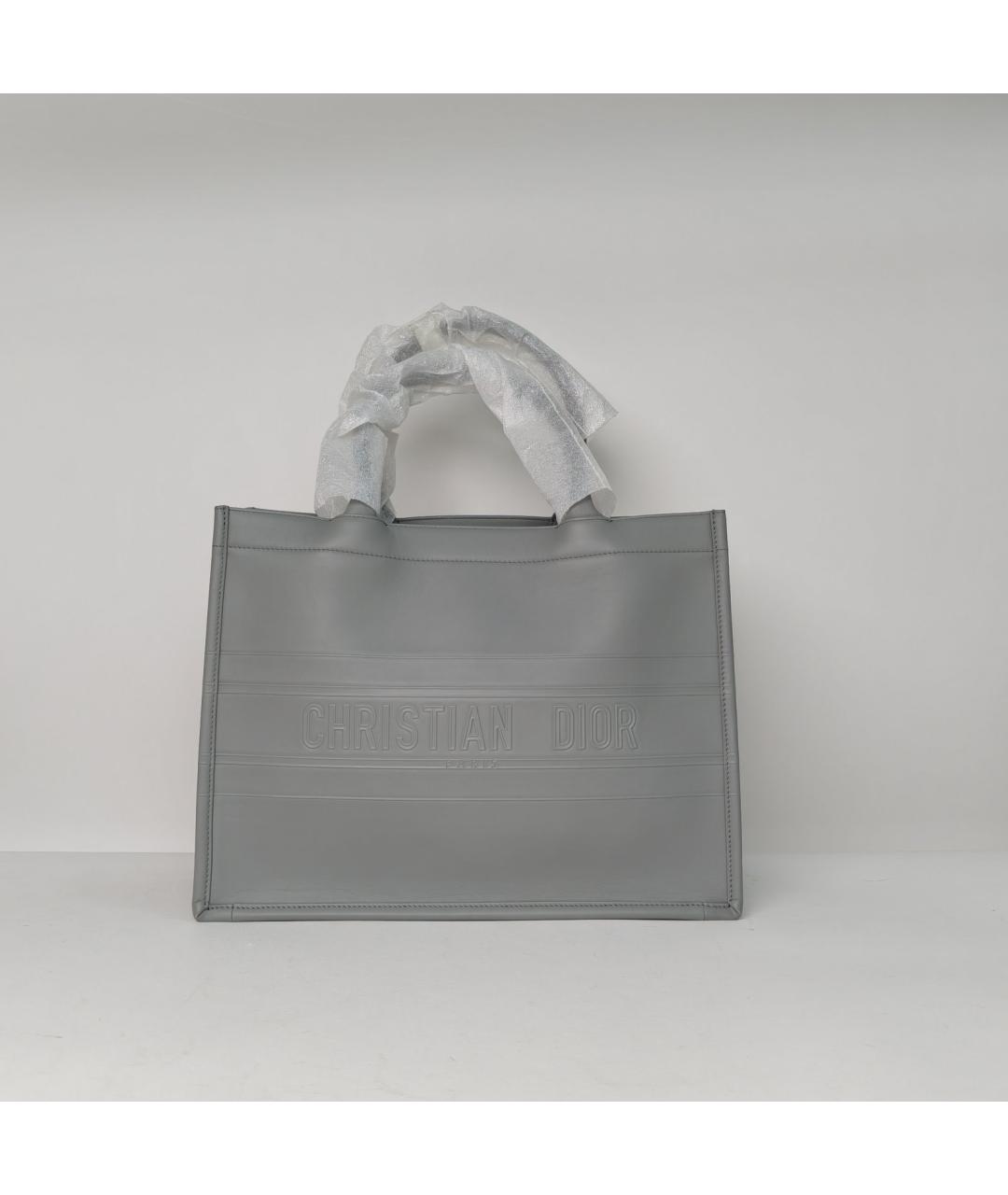 CHRISTIAN DIOR Серая кожаная сумка через плечо, фото 2