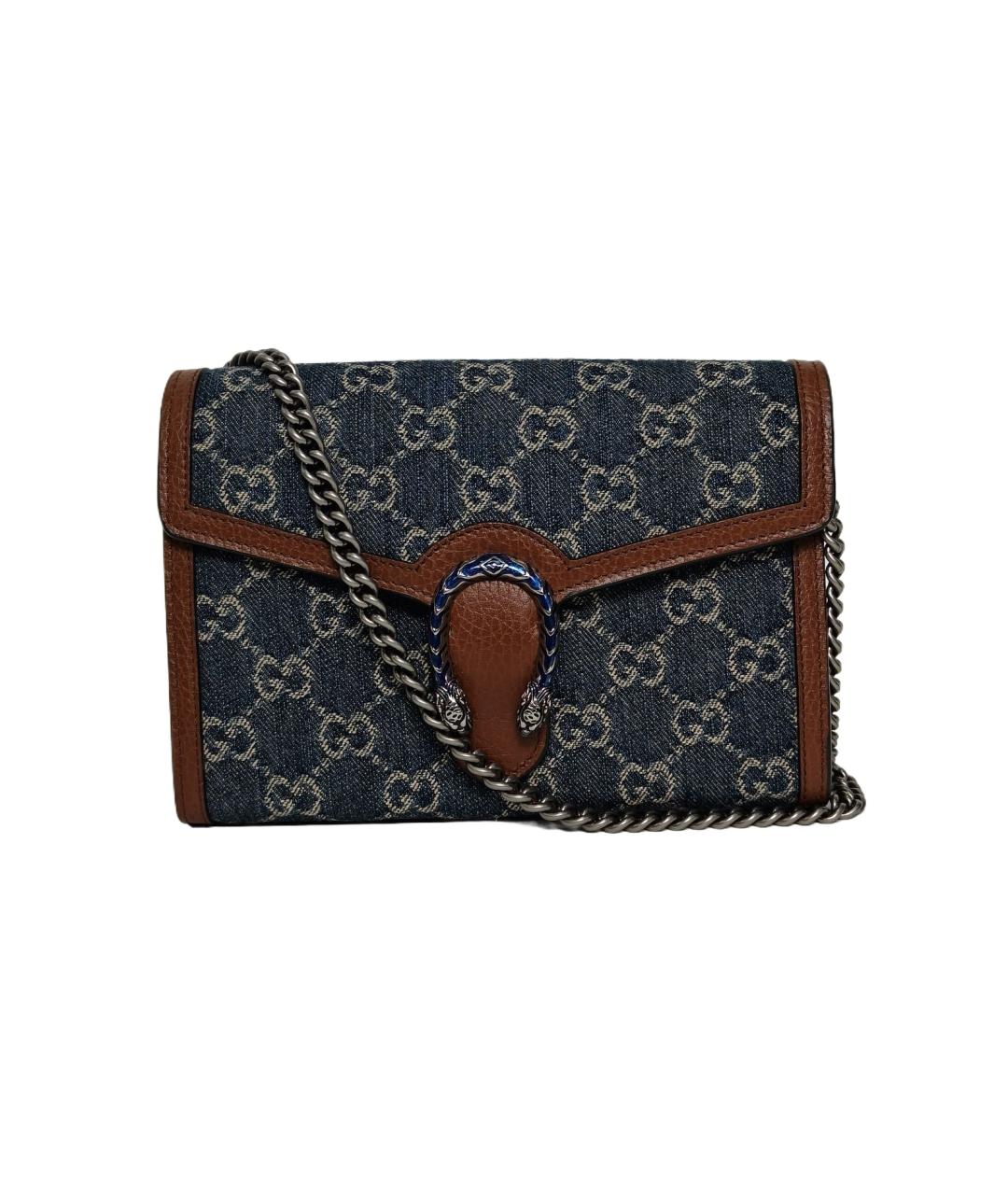 GUCCI Темно-синяя деним сумка через плечо, фото 1