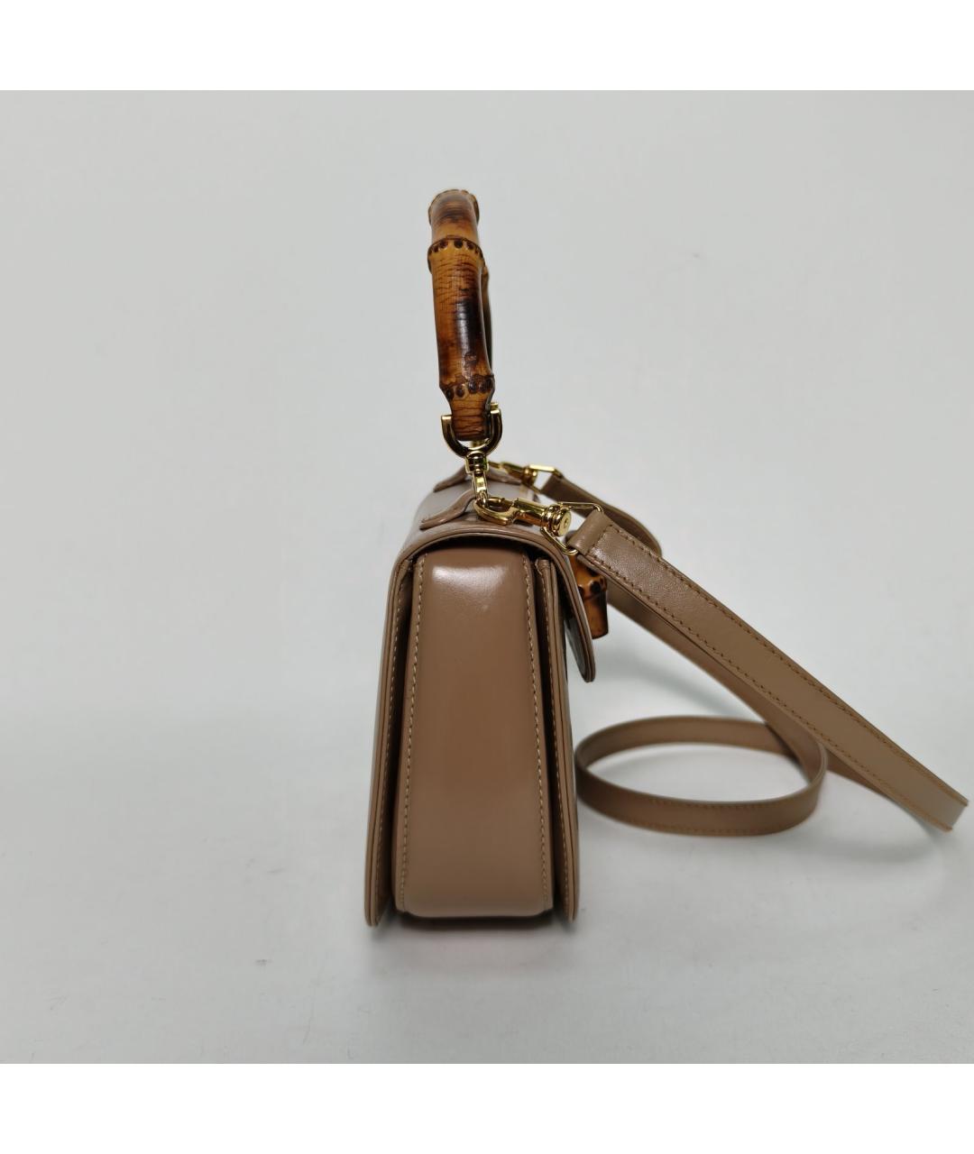 GUCCI Коричневая кожаная сумка через плечо, фото 5