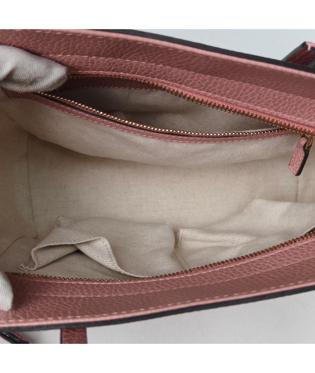 GUCCI Розовая кожаная сумка через плечо, фото 8