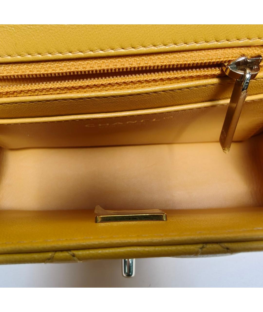 CHANEL Желтая кожаная сумка через плечо, фото 8