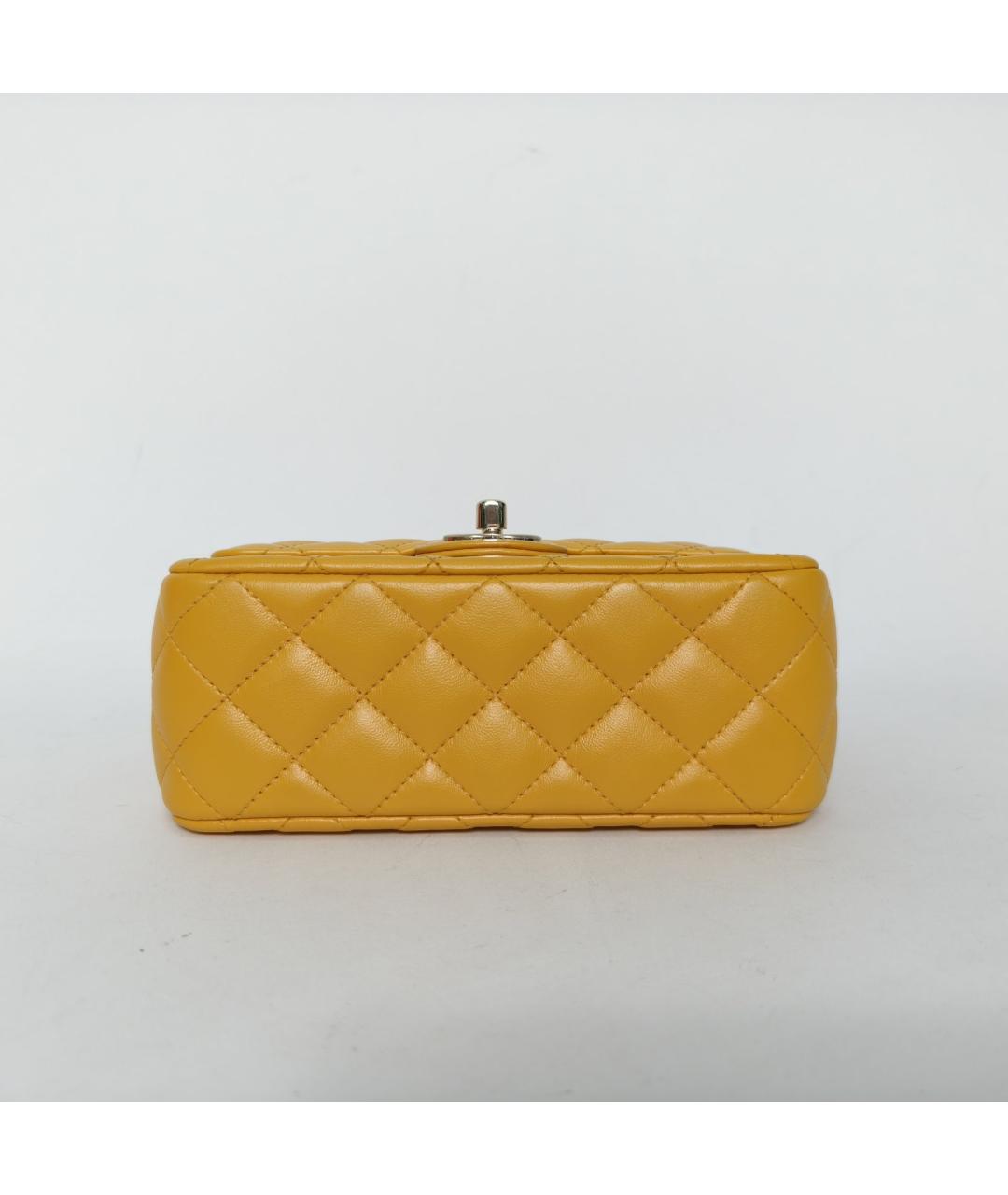 CHANEL Желтая кожаная сумка через плечо, фото 6