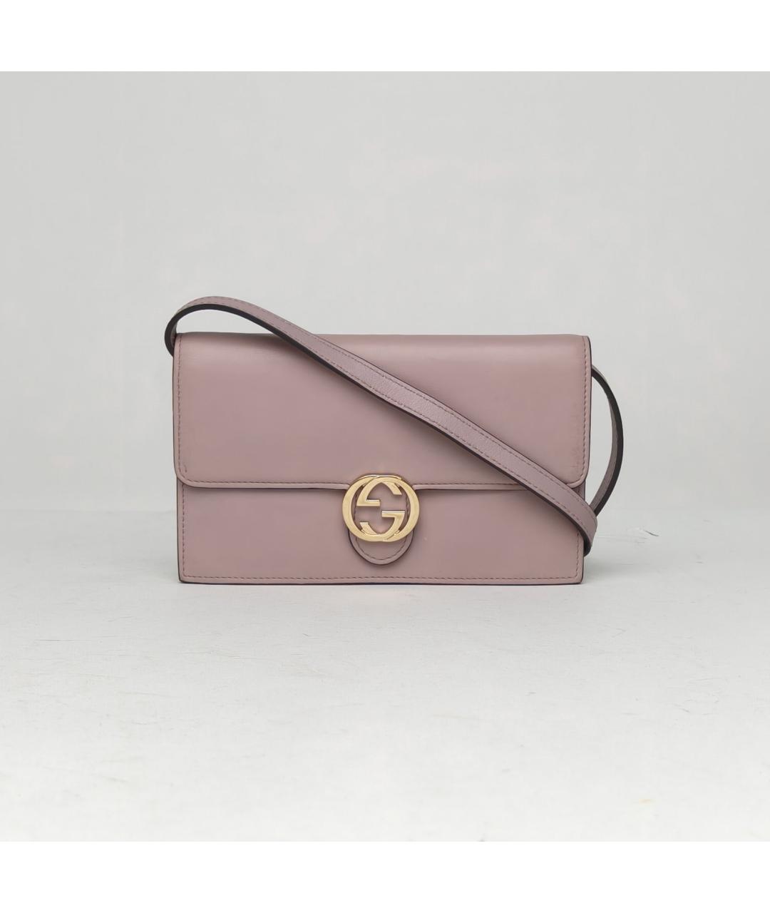 GUCCI Розовая кожаная сумка через плечо, фото 2