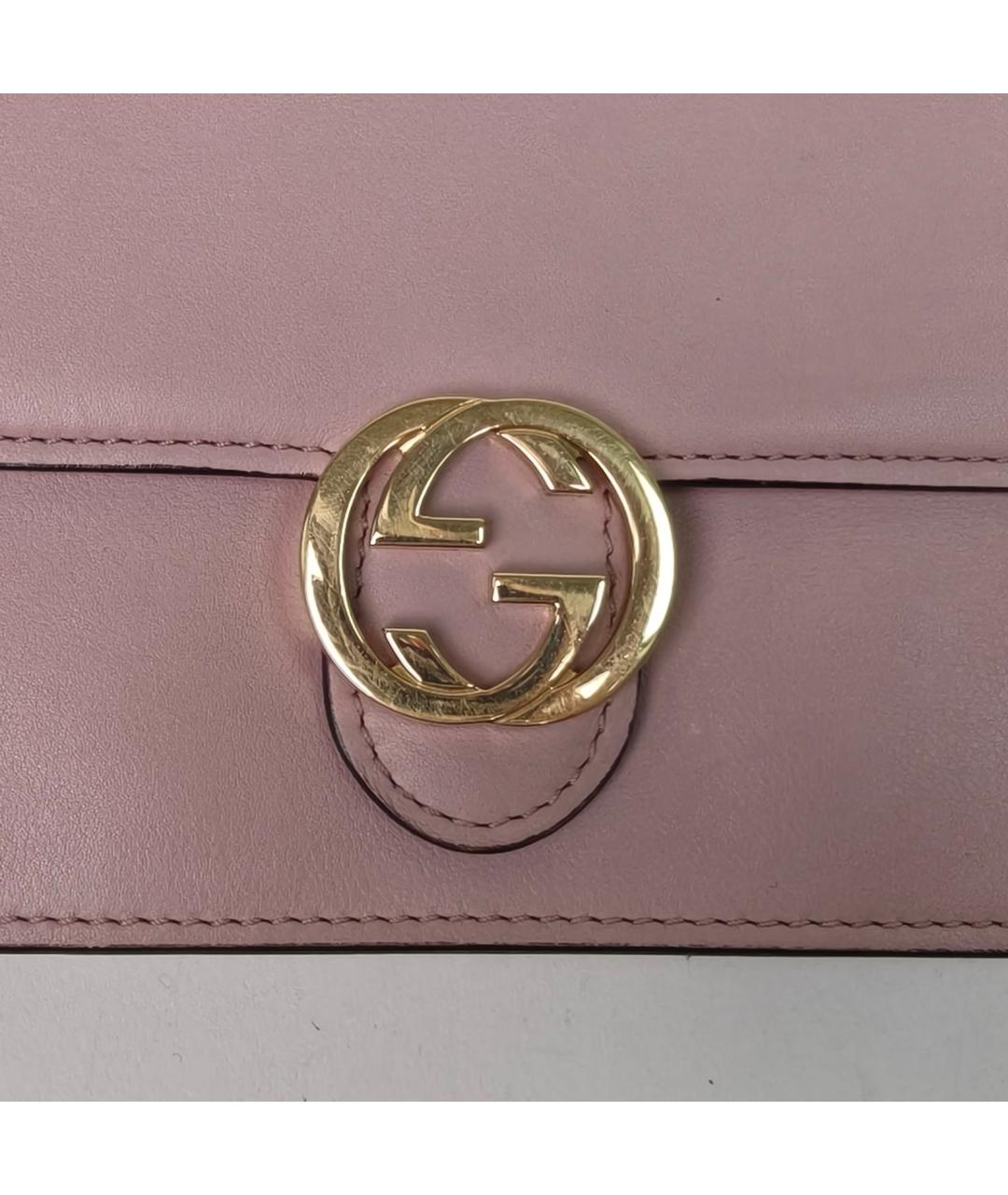 GUCCI Розовая кожаная сумка через плечо, фото 7