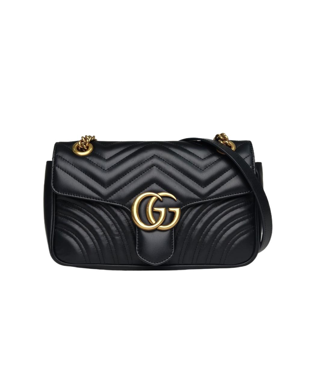 GUCCI Черная кожаная сумка через плечо, фото 1