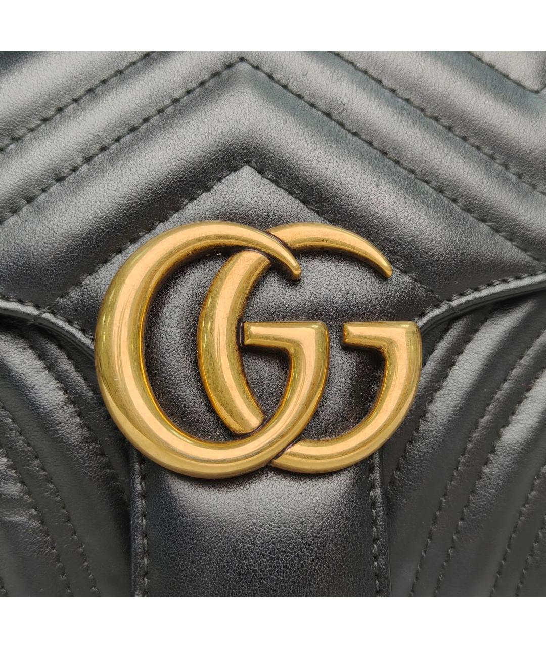 GUCCI Черная кожаная сумка через плечо, фото 7