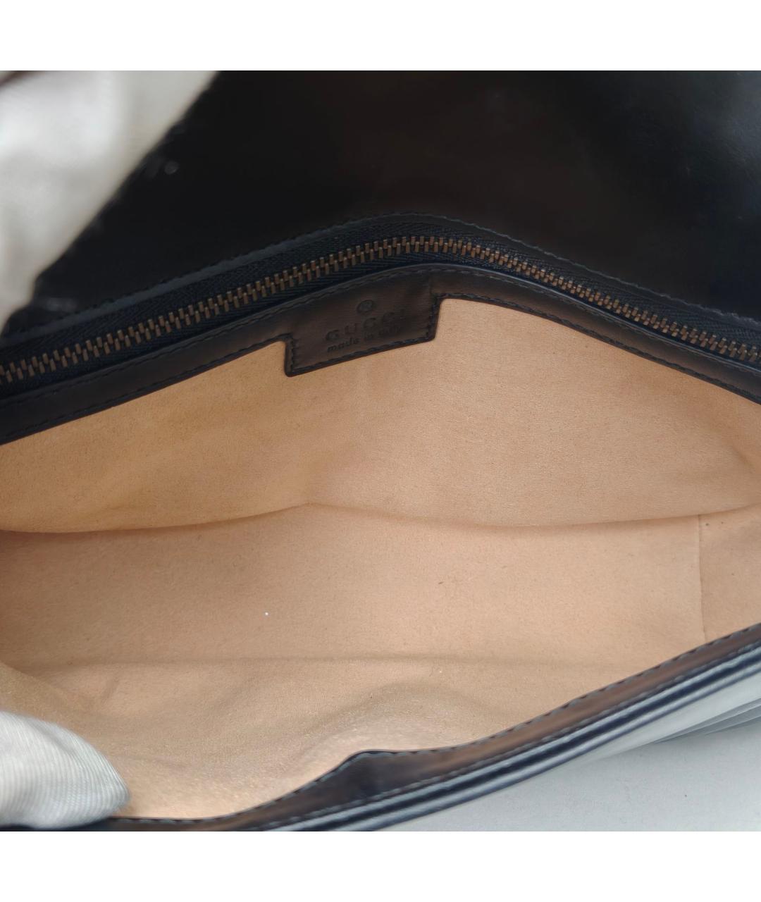 GUCCI Черная кожаная сумка через плечо, фото 8