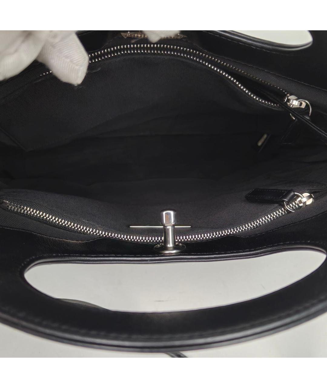 CHANEL Черная кожаная сумка через плечо, фото 7