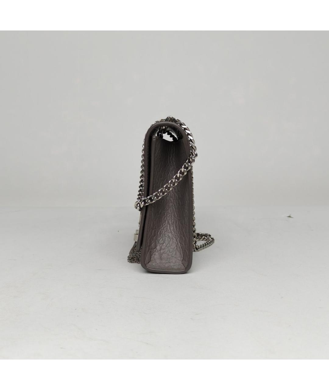 SAINT LAURENT Серая кожаная сумка через плечо, фото 3