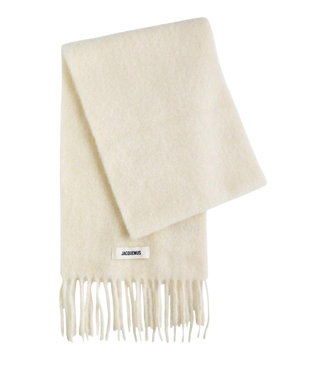 JACQUEMUS Бежевый шерстяной шарф, фото 5