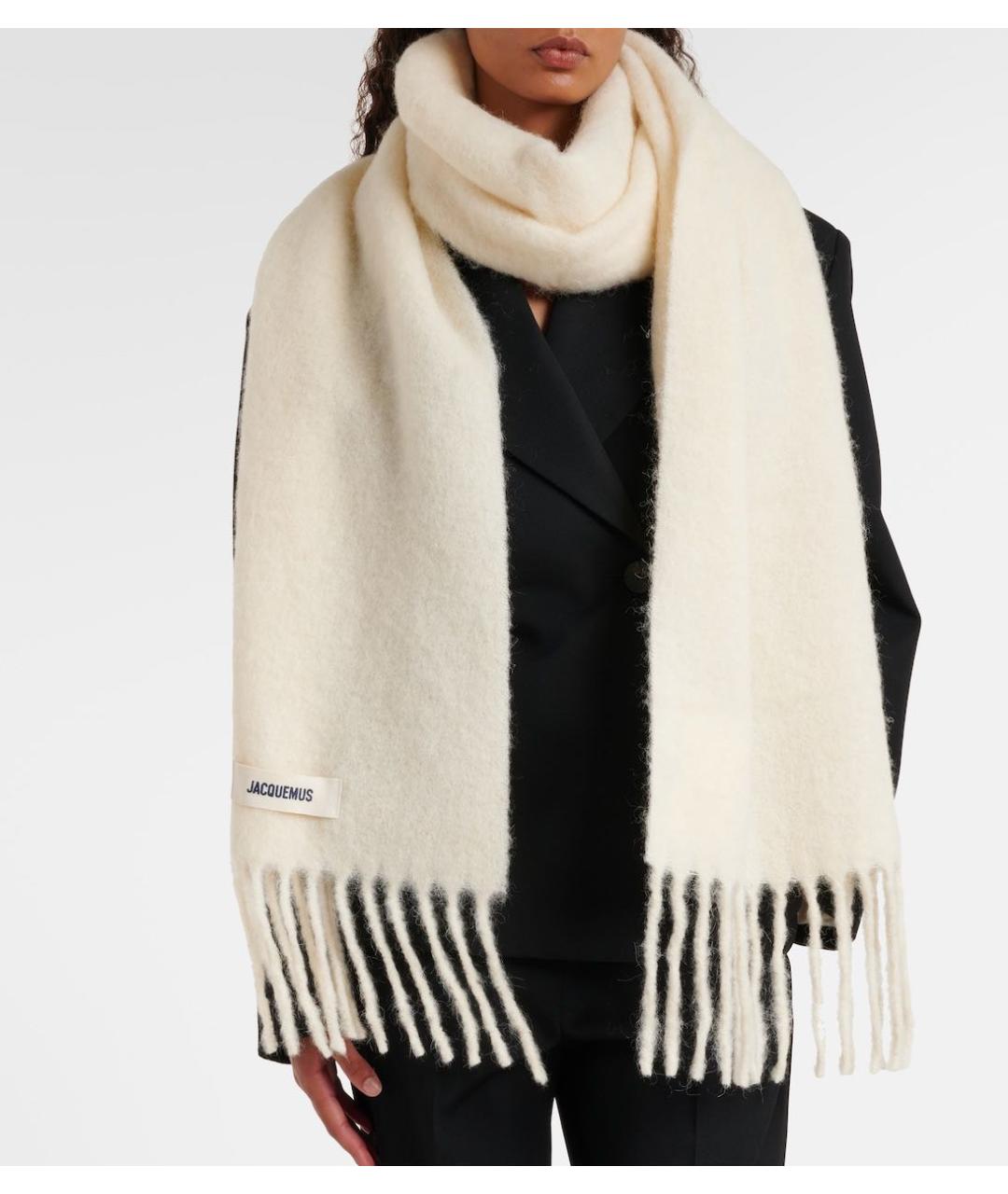 JACQUEMUS Бежевый шерстяной шарф, фото 3