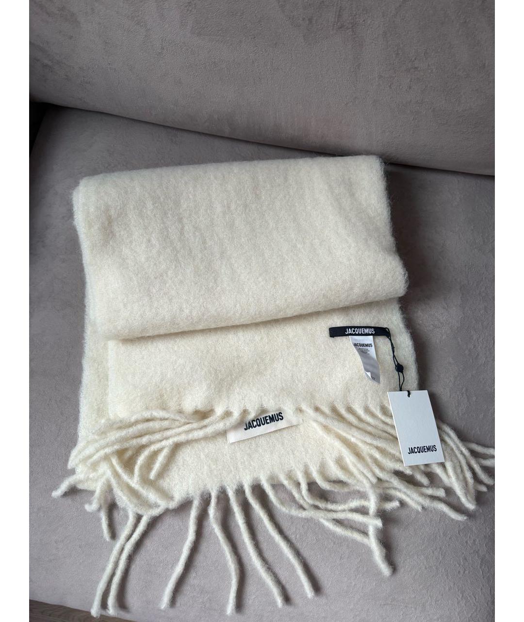 JACQUEMUS Бежевый шерстяной шарф, фото 2