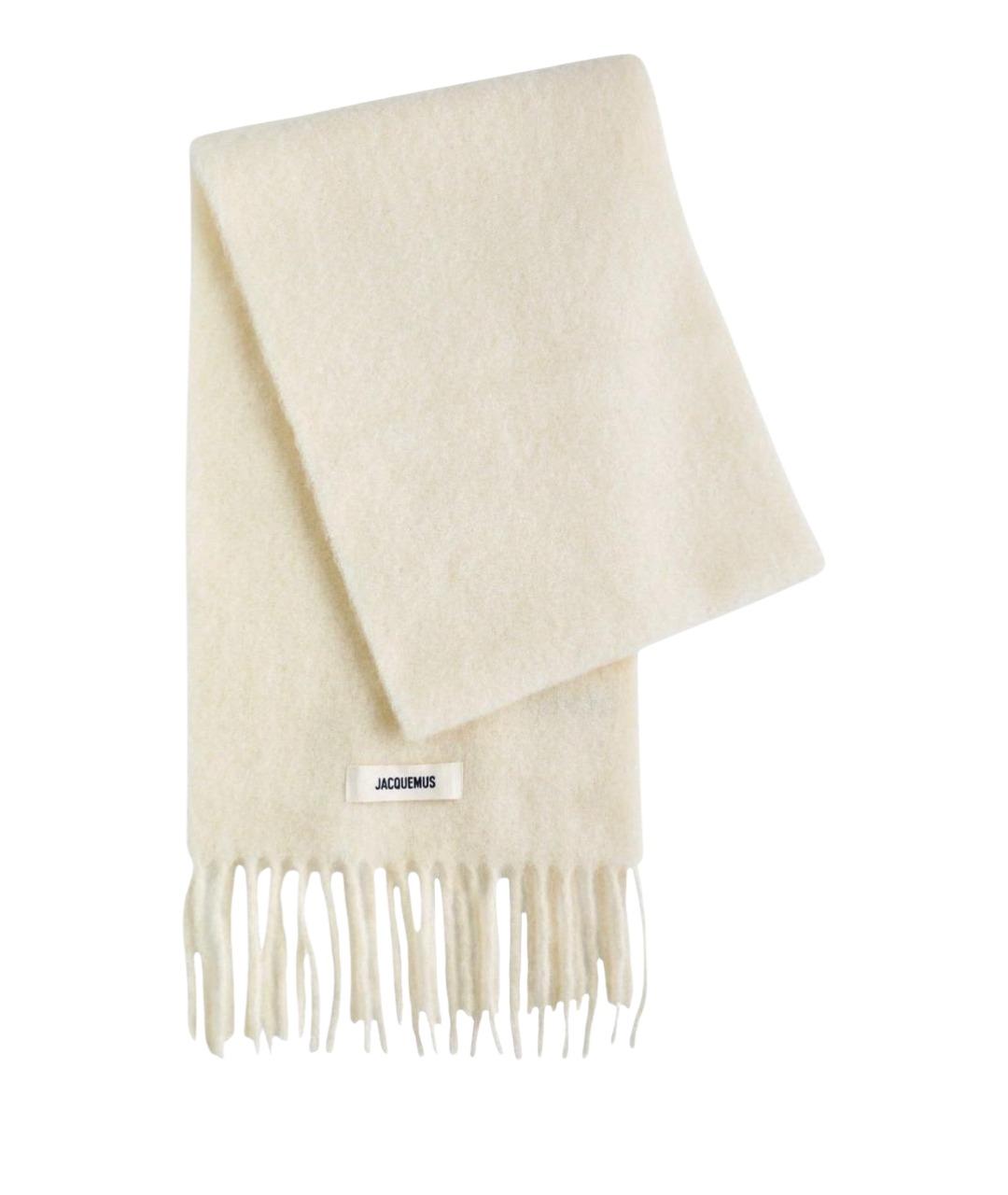 JACQUEMUS Бежевый шерстяной шарф, фото 6