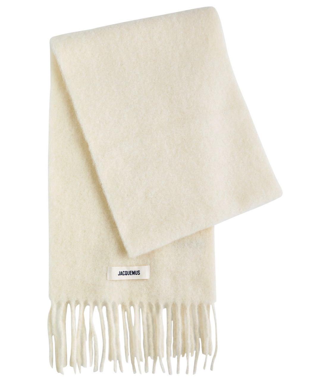 JACQUEMUS Бежевый шерстяной шарф, фото 4