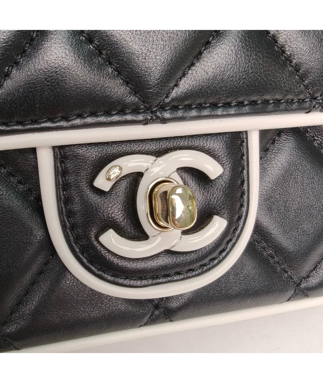 CHANEL Черная кожаная сумка через плечо, фото 3