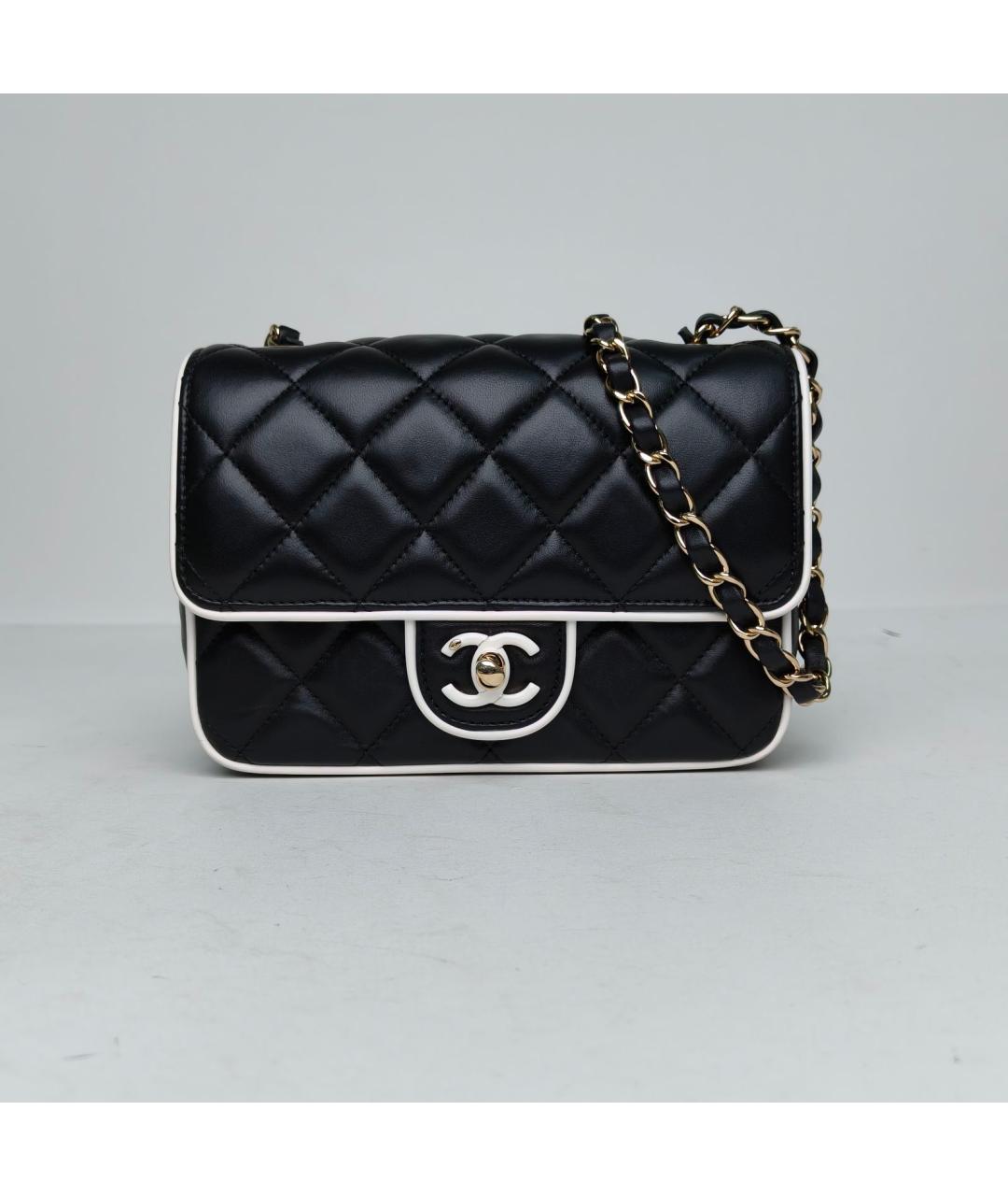 CHANEL Черная кожаная сумка через плечо, фото 5