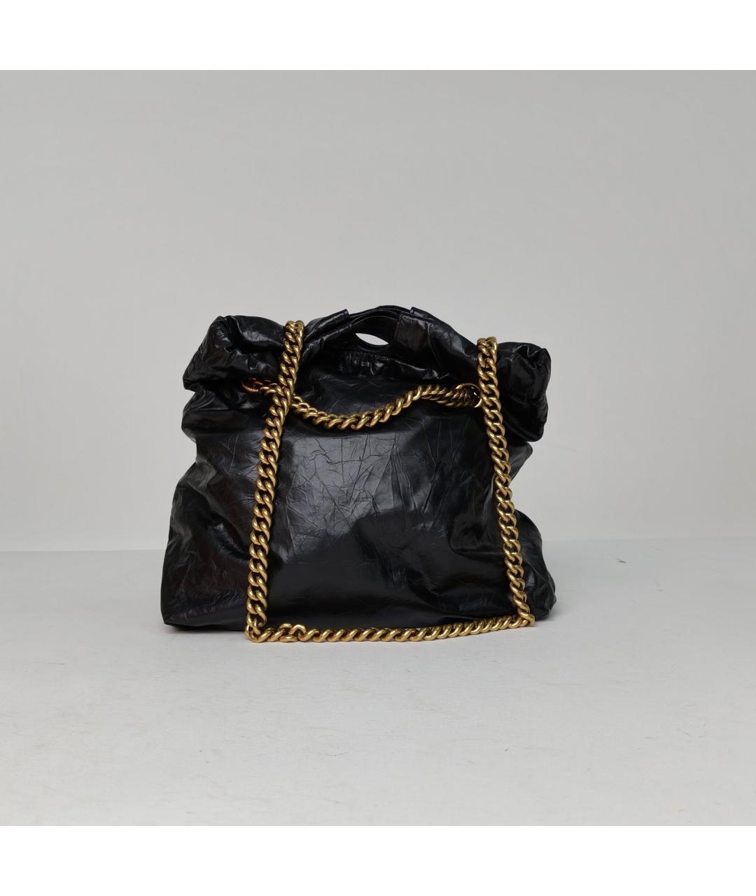 BALENCIAGA Черная кожаная сумка через плечо, фото 3