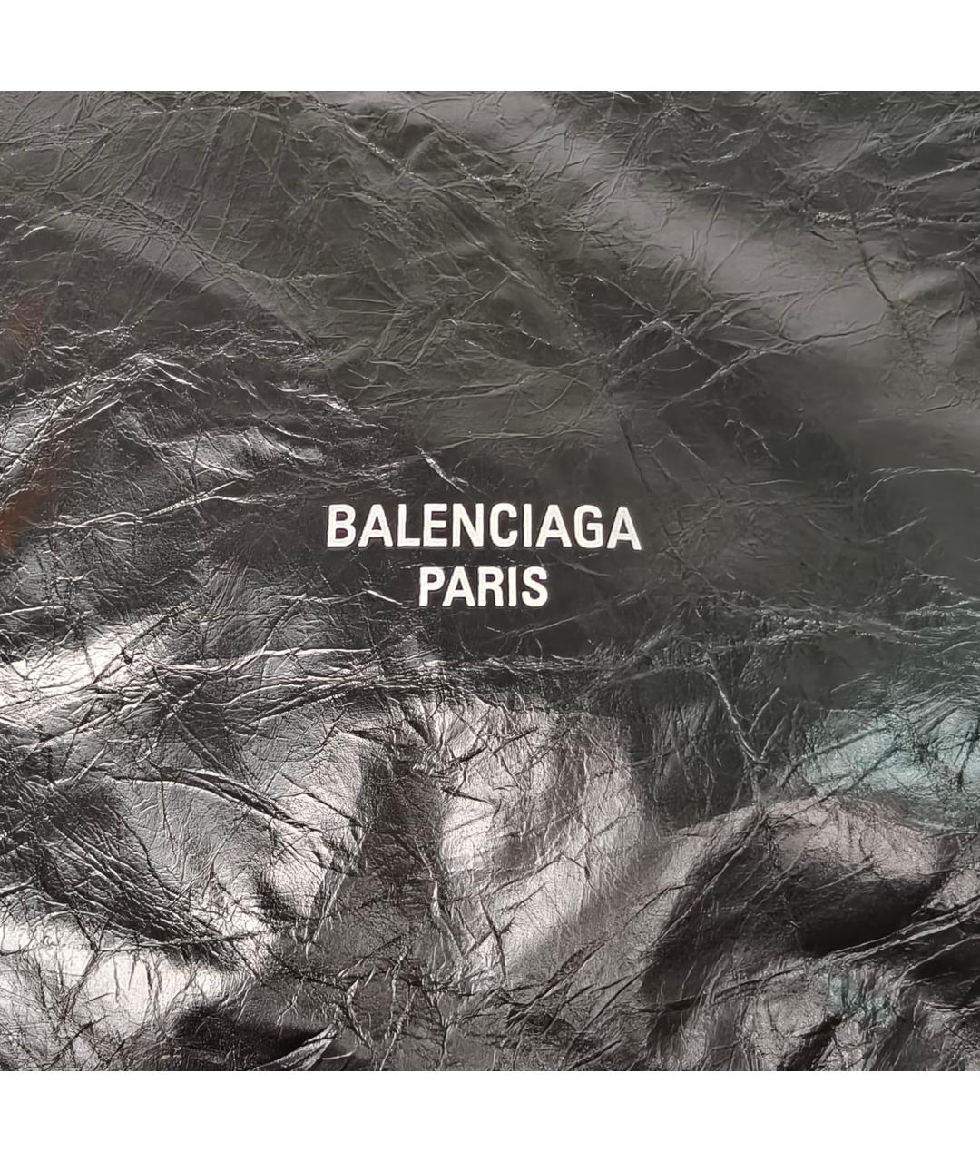 BALENCIAGA Черная кожаная сумка через плечо, фото 5