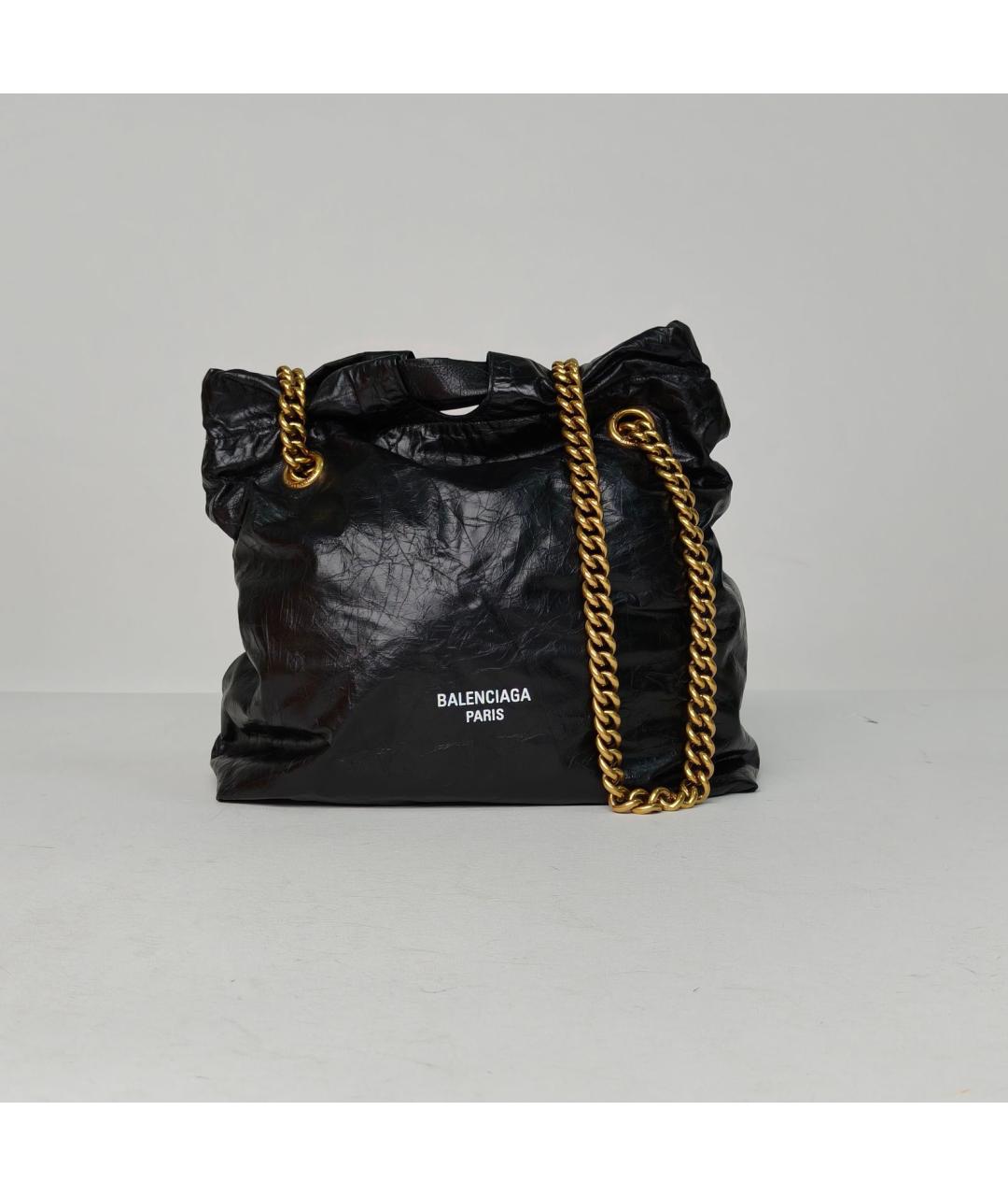 BALENCIAGA Черная кожаная сумка через плечо, фото 9