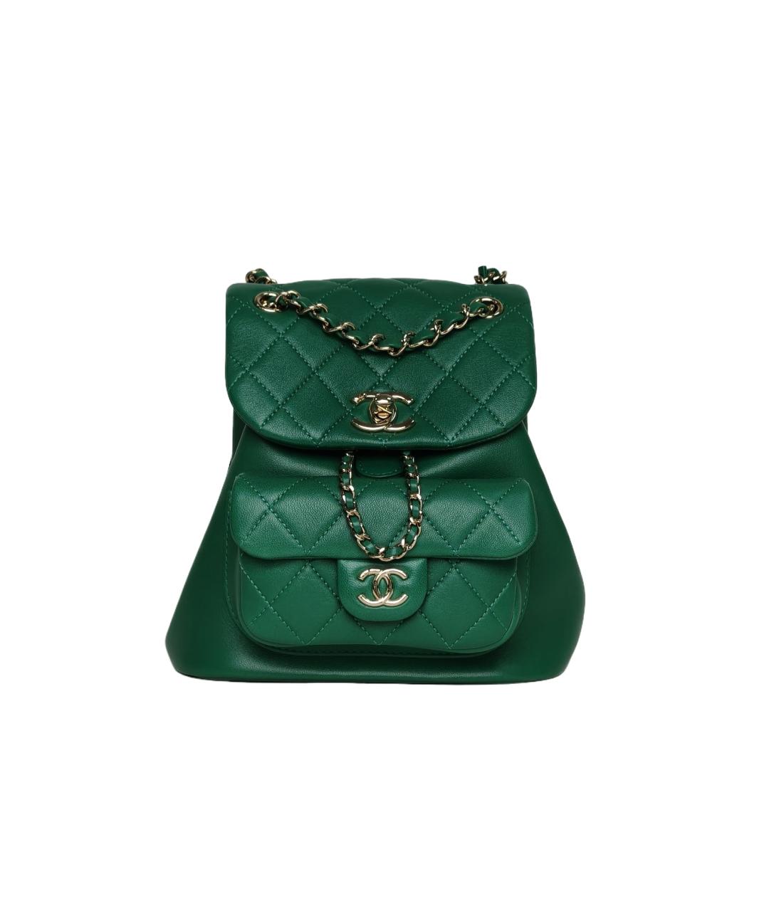 CHANEL Зеленый кожаный рюкзак, фото 1