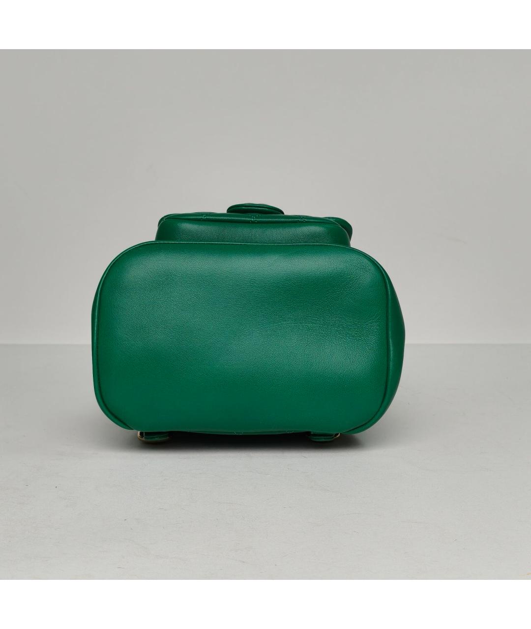 CHANEL Зеленый кожаный рюкзак, фото 6