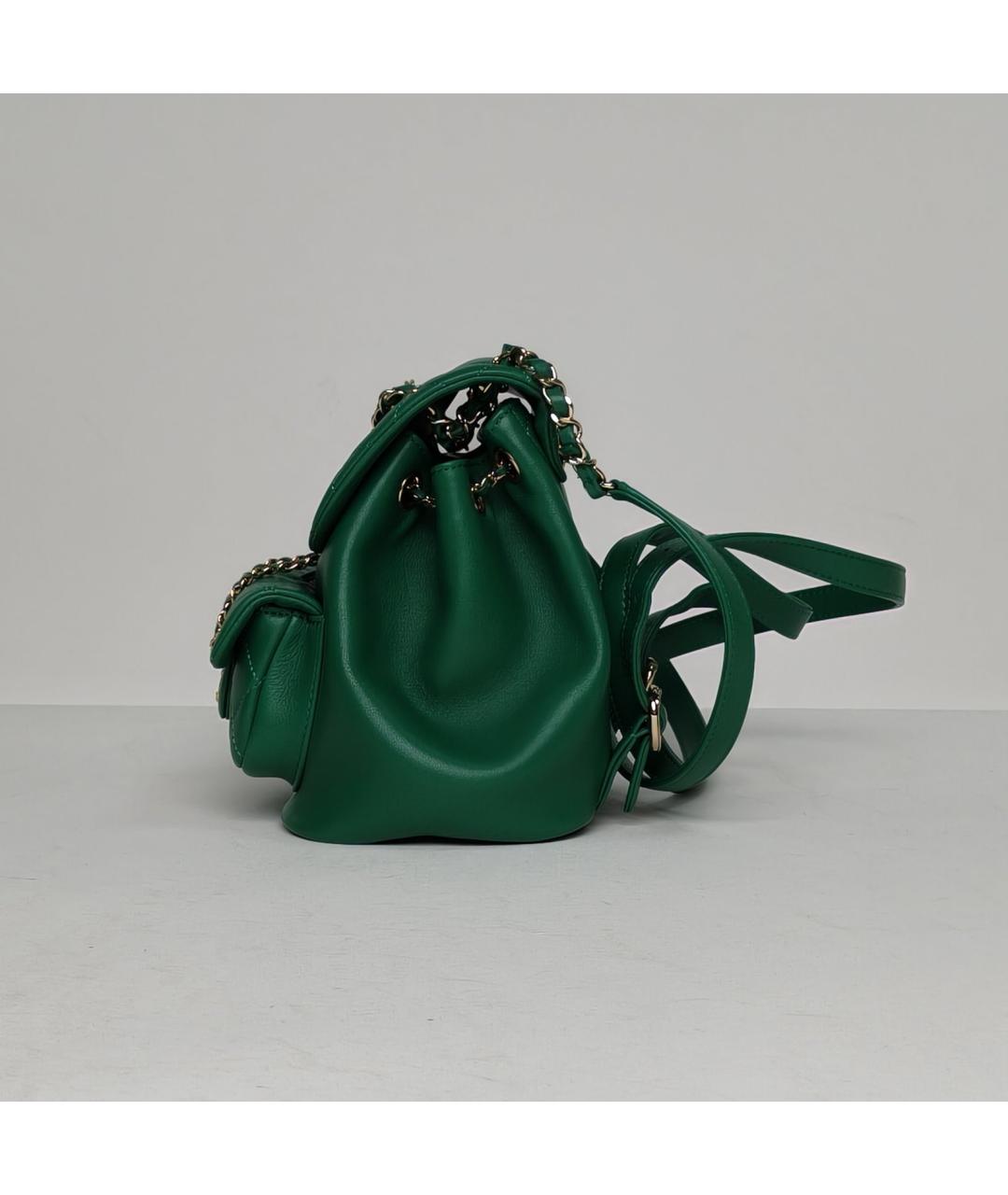 CHANEL Зеленый кожаный рюкзак, фото 3