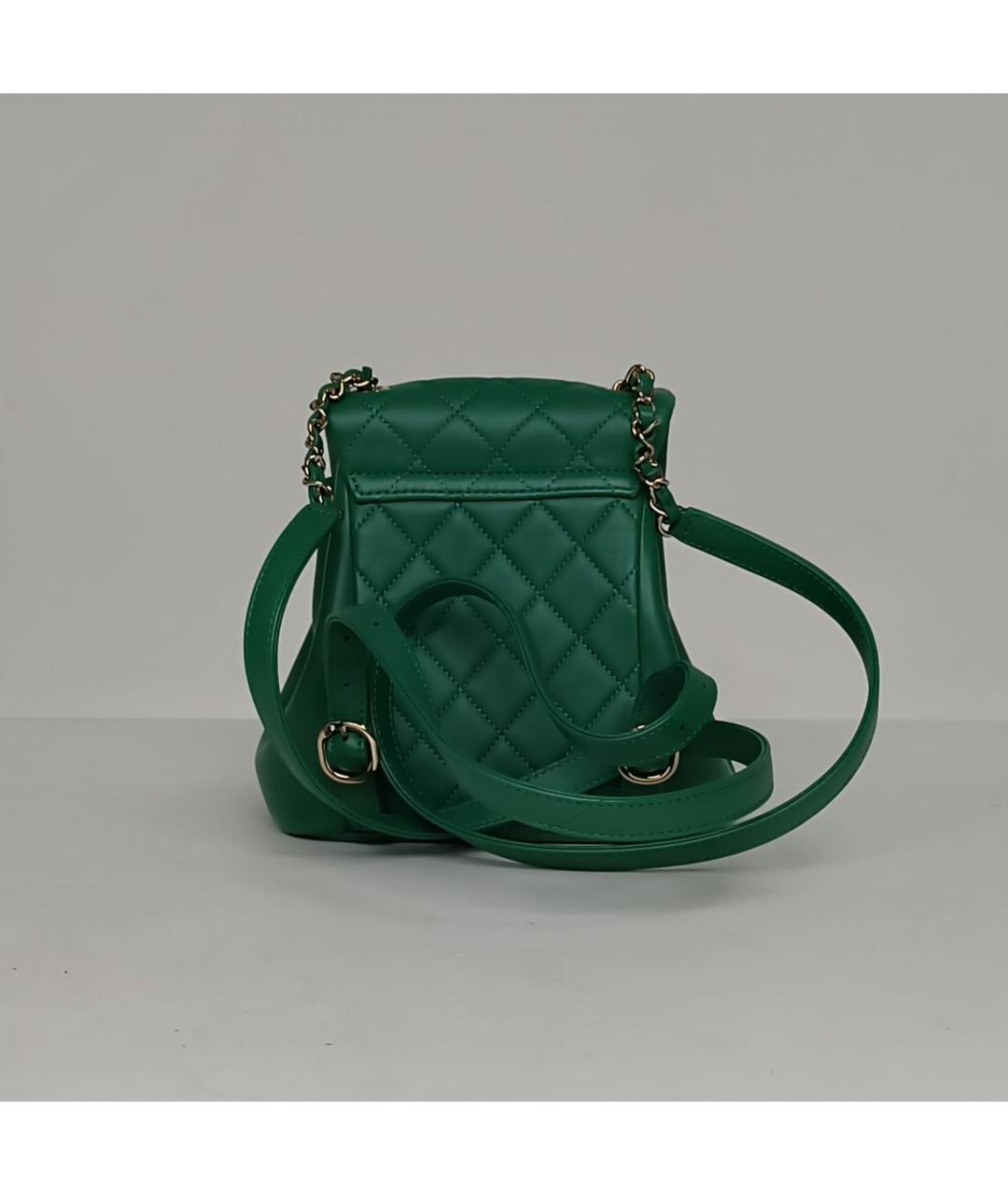 CHANEL Зеленый кожаный рюкзак, фото 4