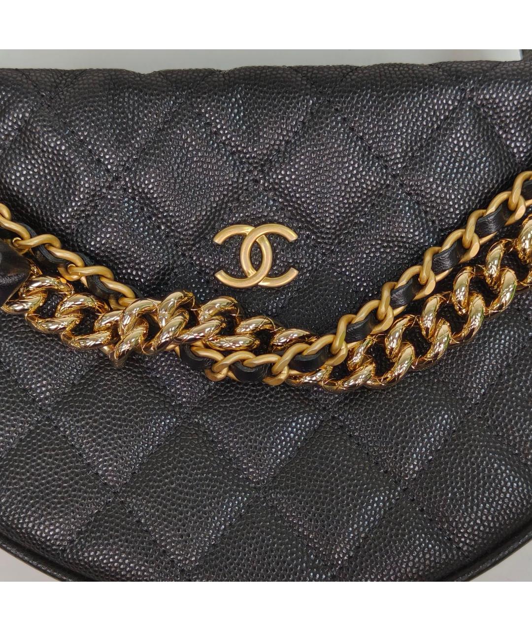 CHANEL Черная кожаная сумка через плечо, фото 8