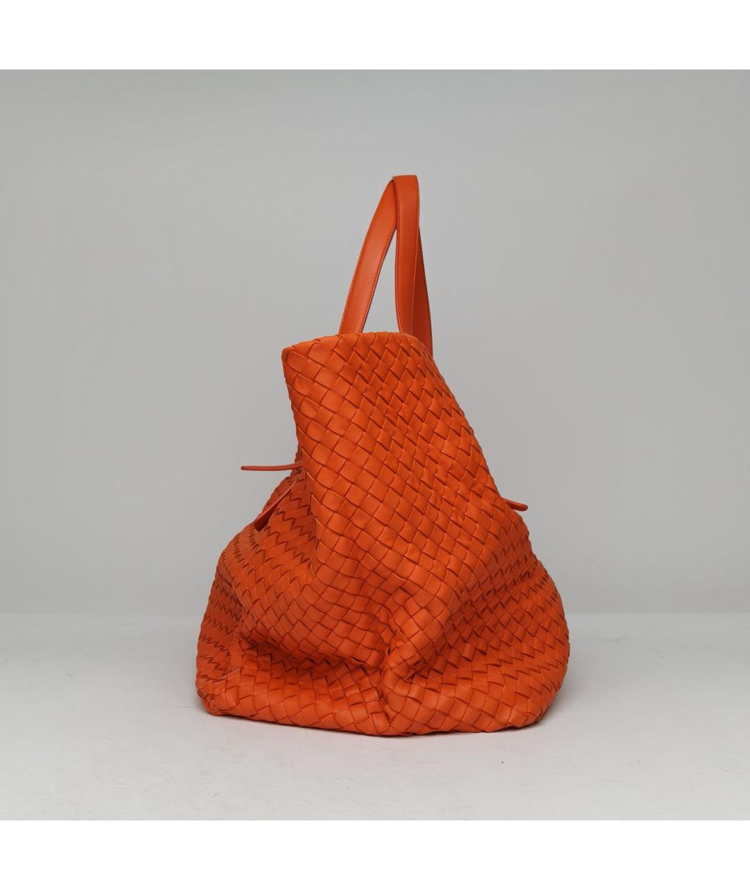 BOTTEGA VENETA Оранжевая кожаная сумка через плечо, фото 3
