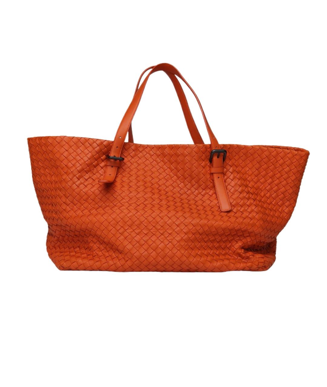 BOTTEGA VENETA Оранжевая кожаная сумка через плечо, фото 1