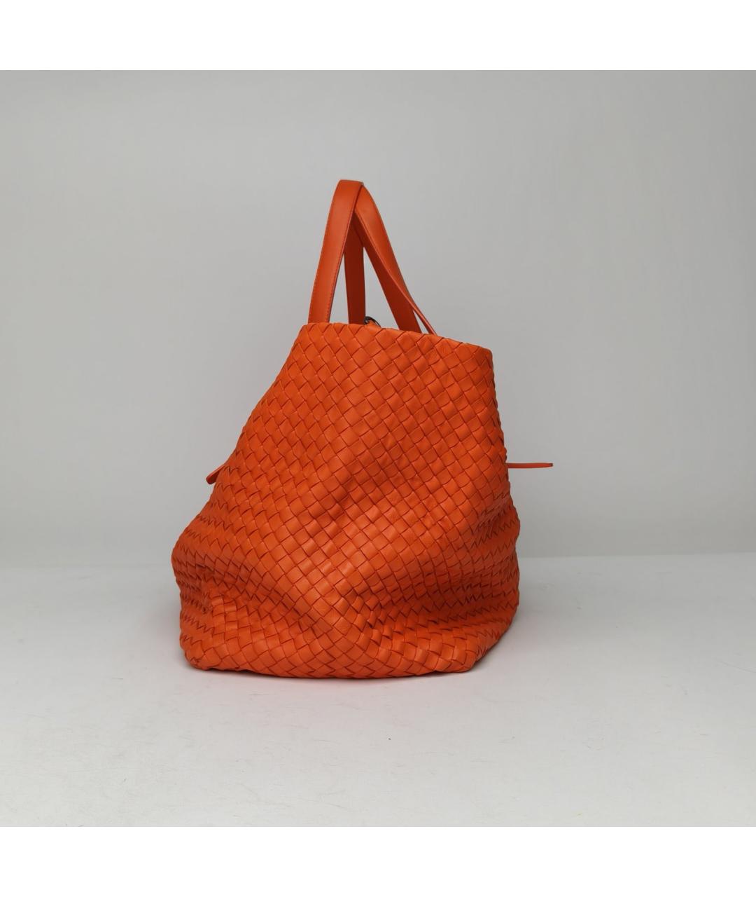 BOTTEGA VENETA Оранжевая кожаная сумка через плечо, фото 5