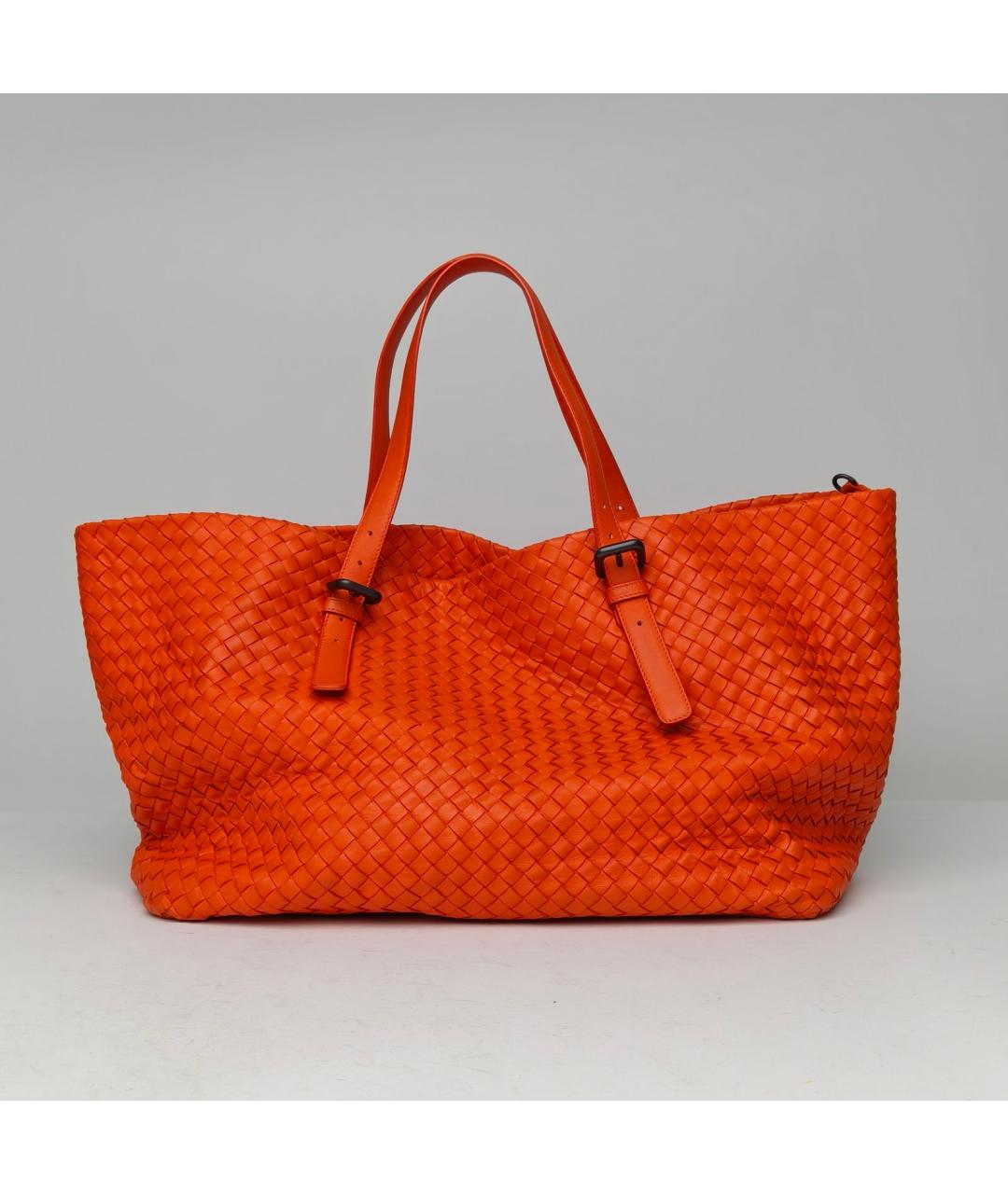 BOTTEGA VENETA Оранжевая кожаная сумка через плечо, фото 4