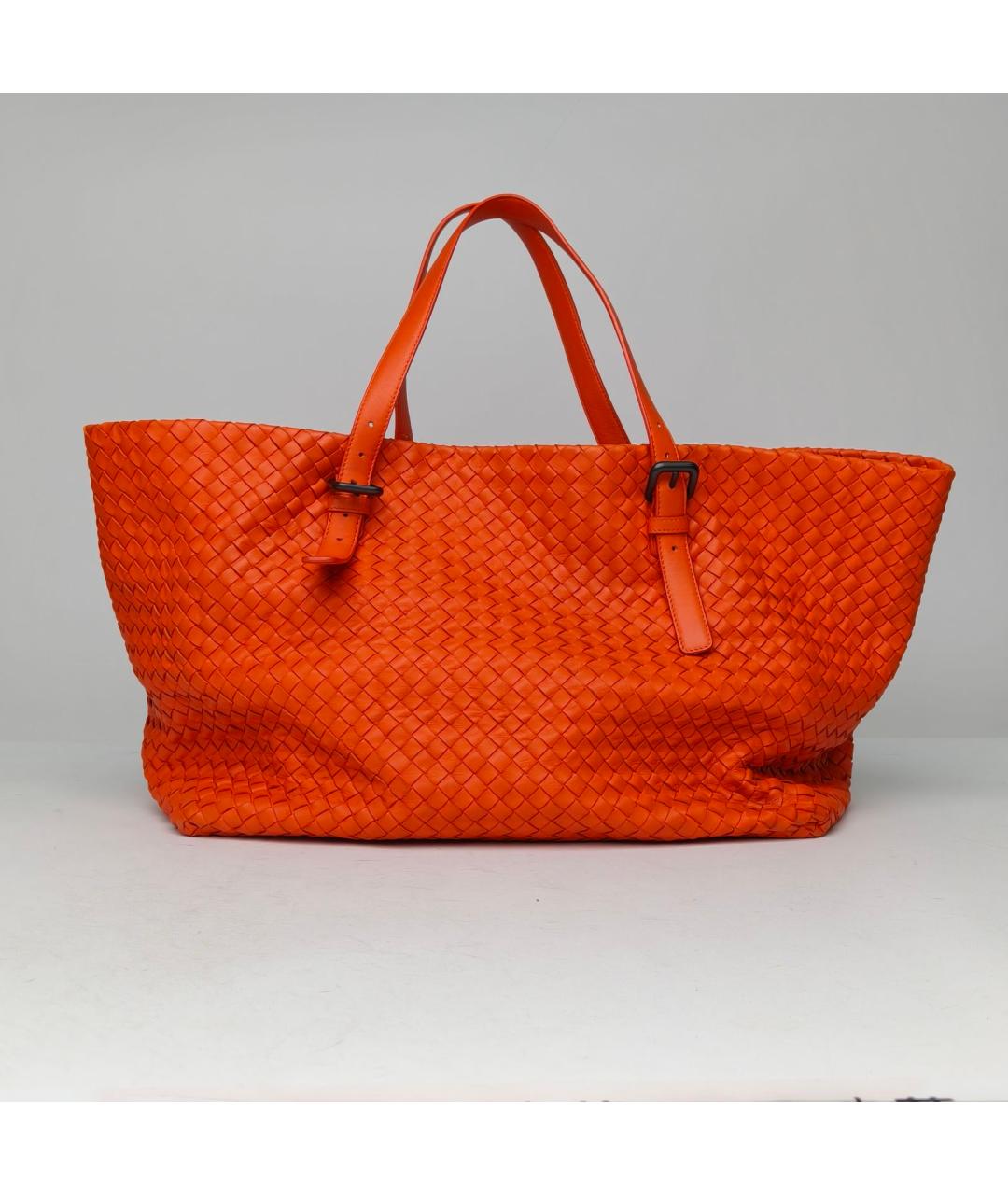 BOTTEGA VENETA Оранжевая кожаная сумка через плечо, фото 2