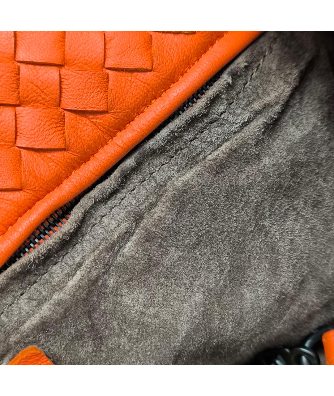 BOTTEGA VENETA Оранжевая кожаная сумка через плечо, фото 9