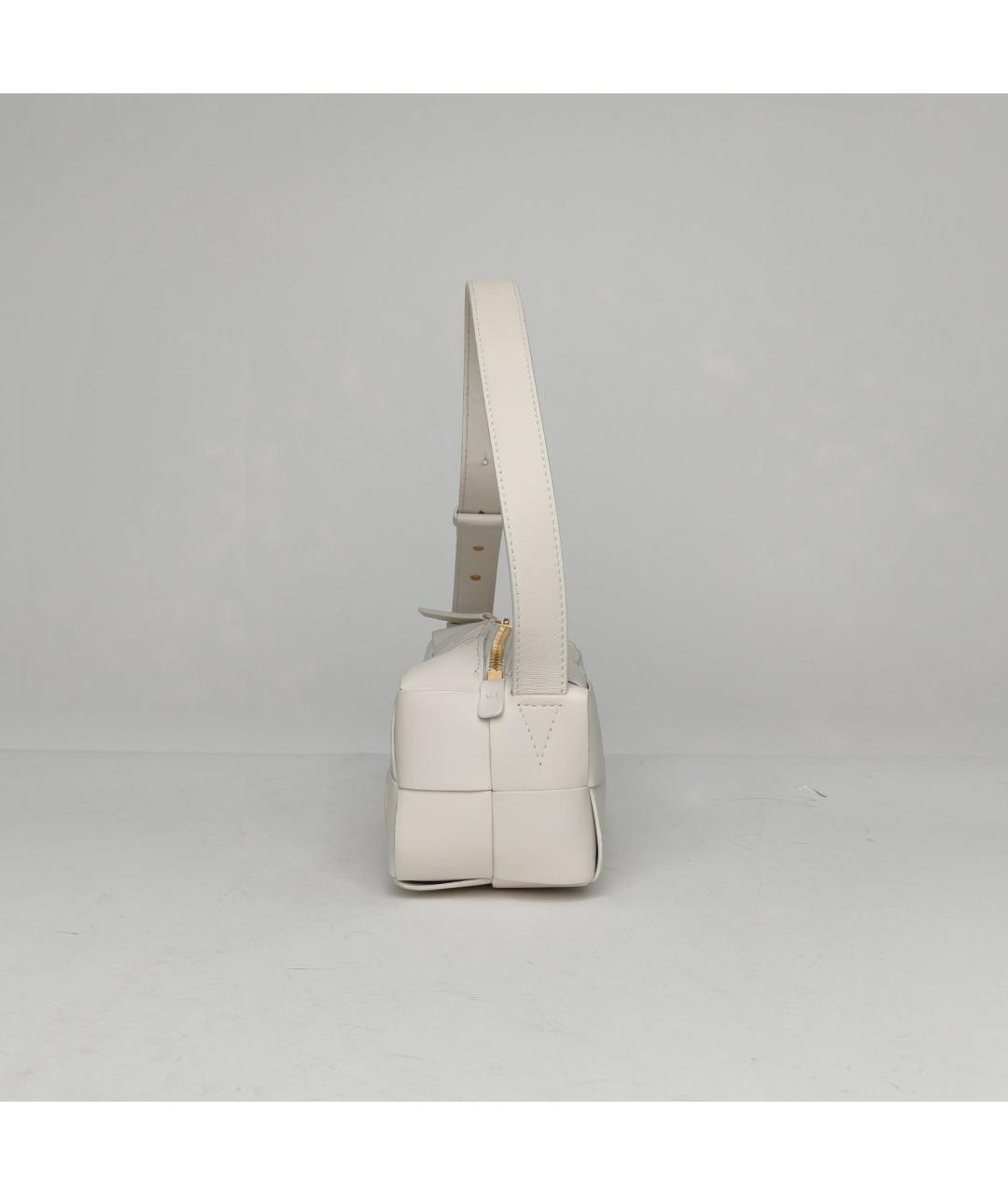 BOTTEGA VENETA Белая кожаная сумка через плечо, фото 2