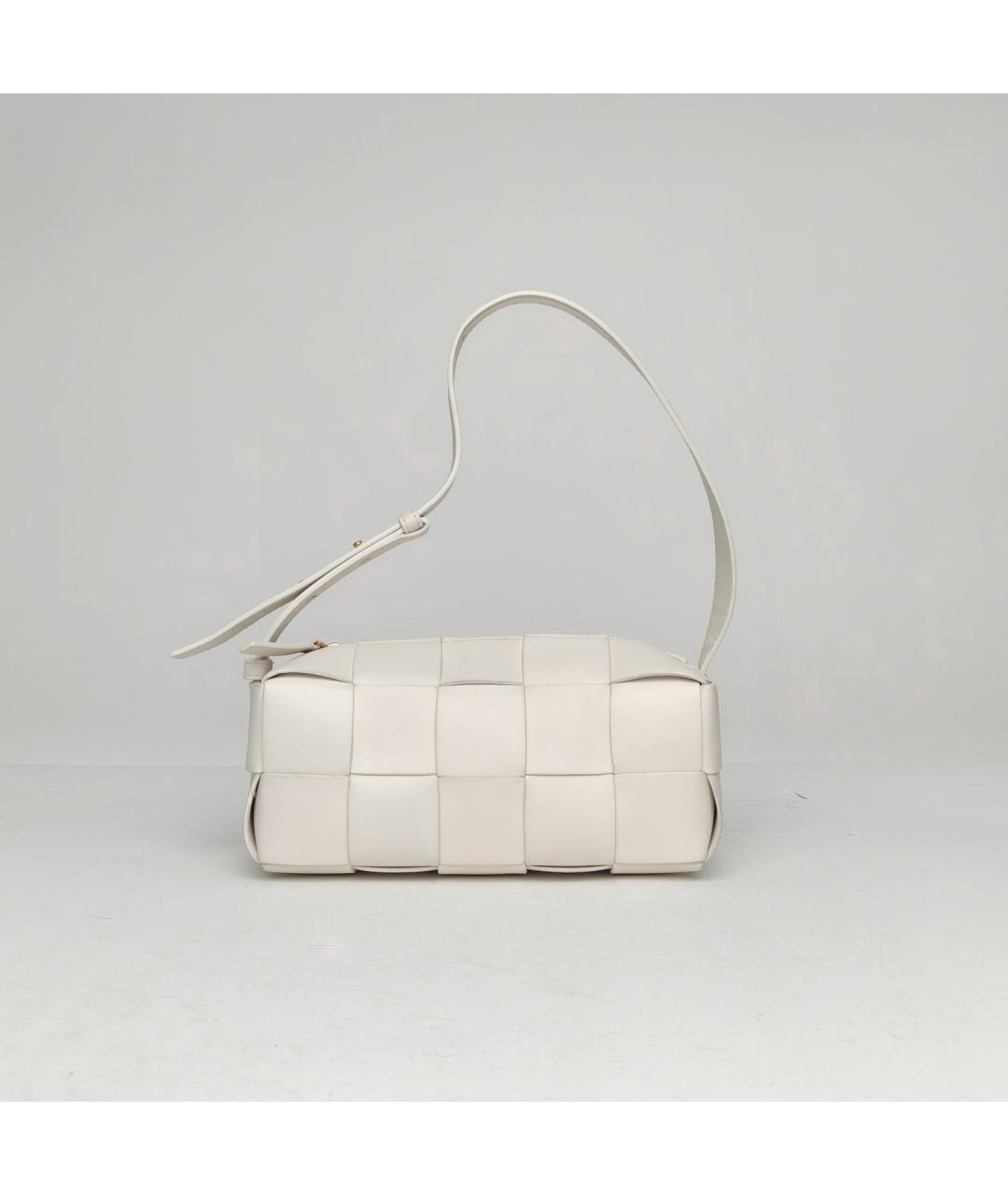 BOTTEGA VENETA Белая кожаная сумка через плечо, фото 7
