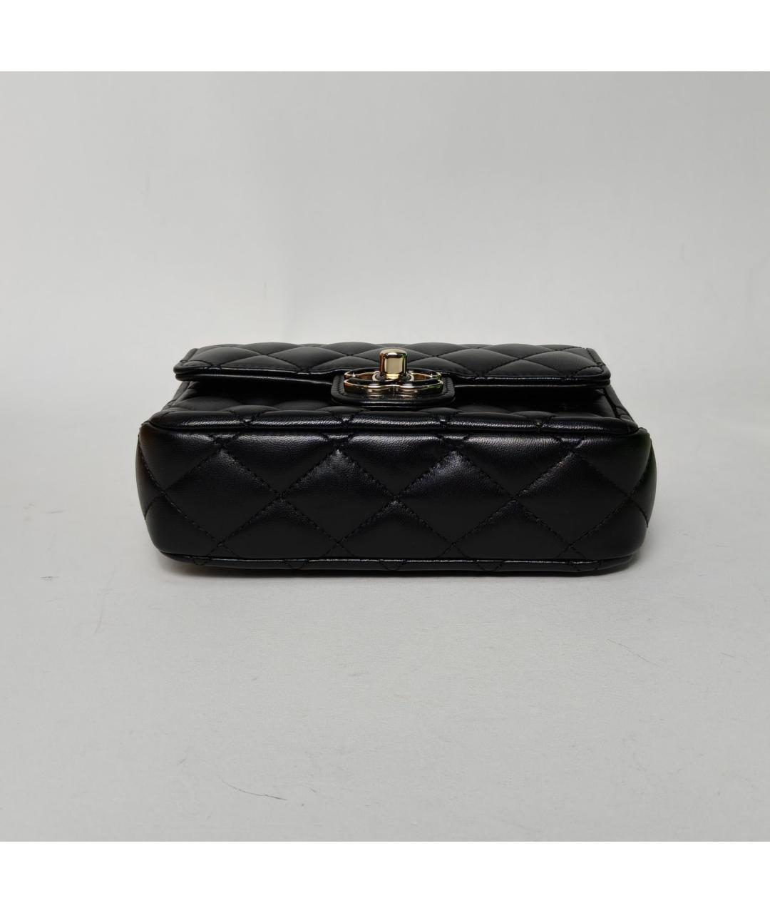 CHANEL Черная кожаная сумка через плечо, фото 6