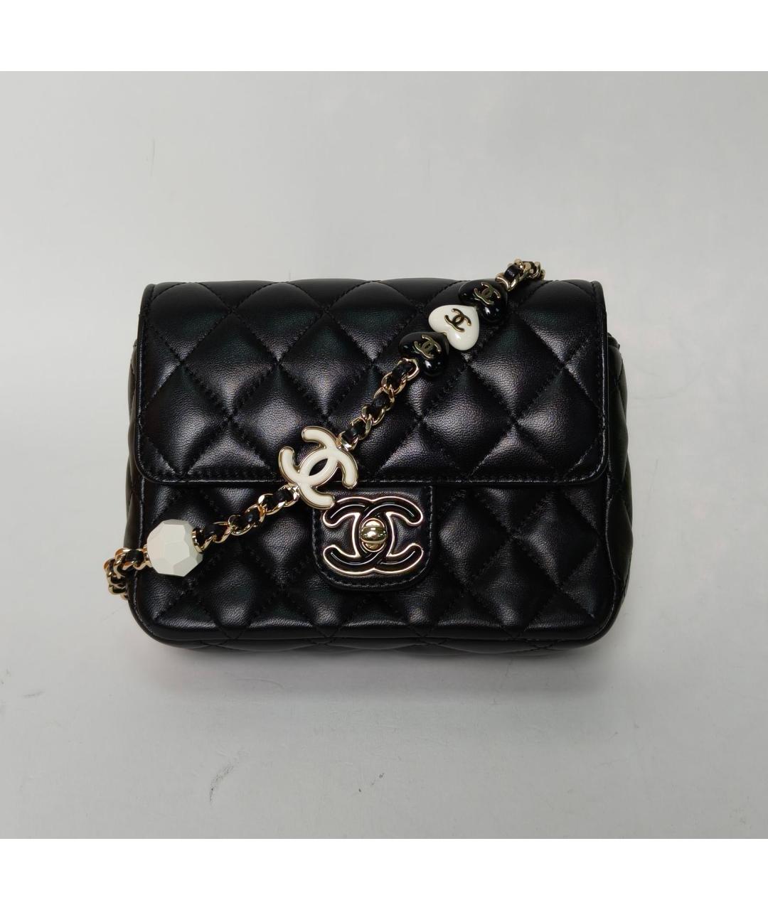 CHANEL Черная кожаная сумка через плечо, фото 9