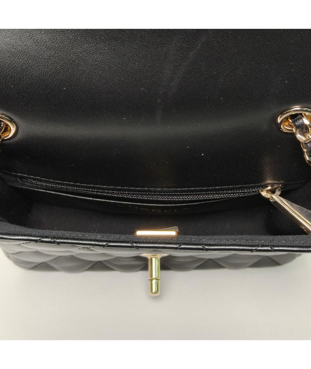 CHANEL Черная кожаная сумка через плечо, фото 8