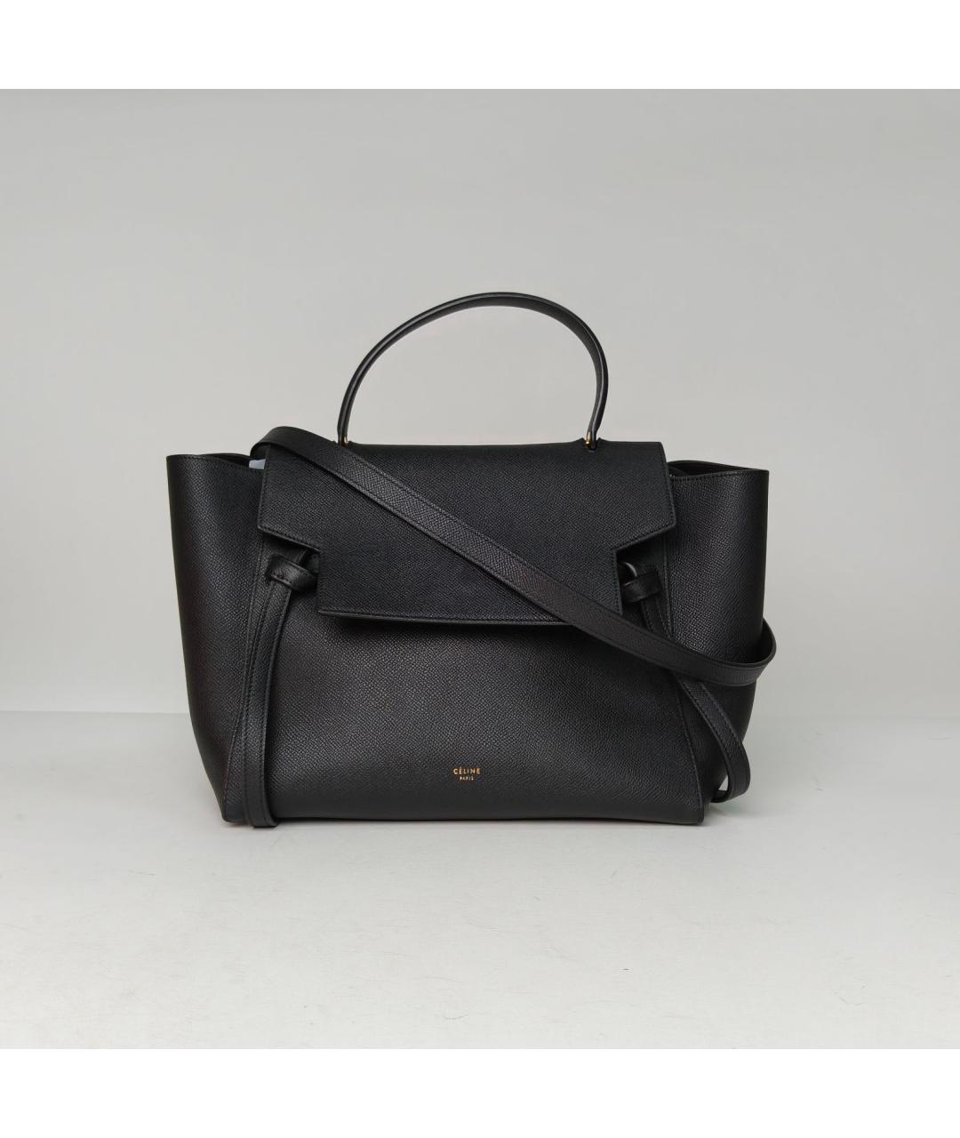 CELINE Черная кожаная сумка через плечо, фото 9