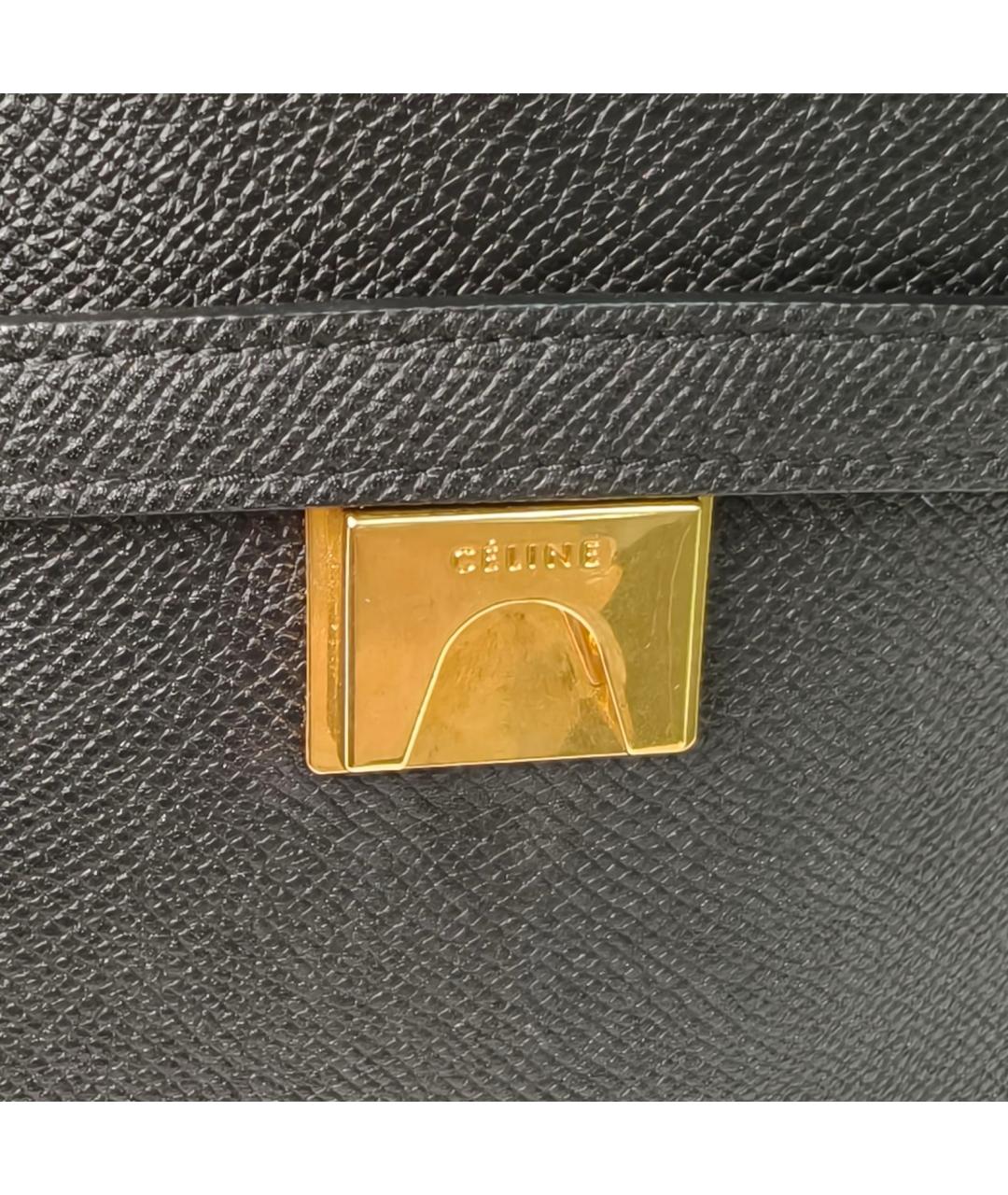 CELINE Черная кожаная сумка через плечо, фото 7